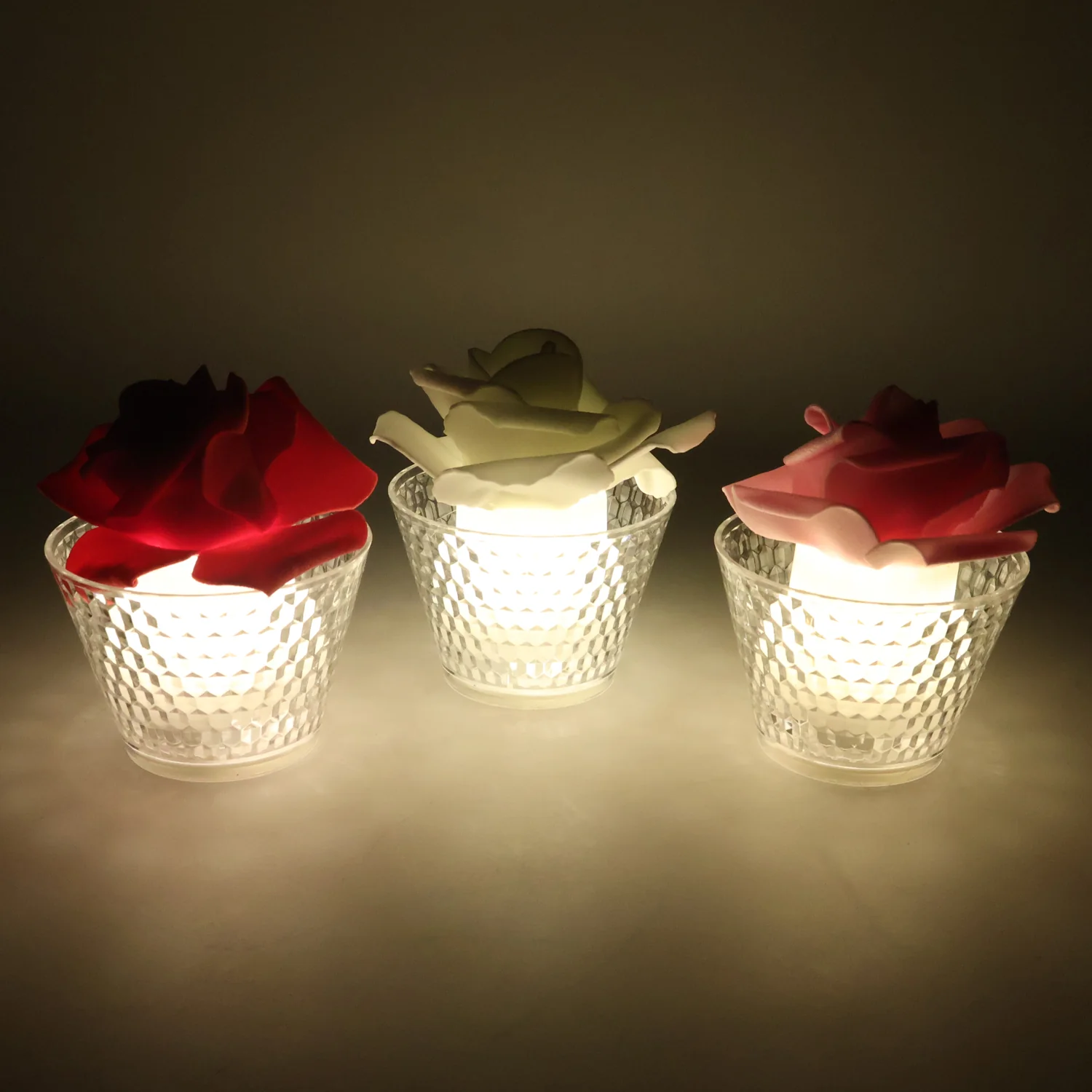 Rose Shaped Decorative Flameless LED Candles (12 Pc) - Image 3