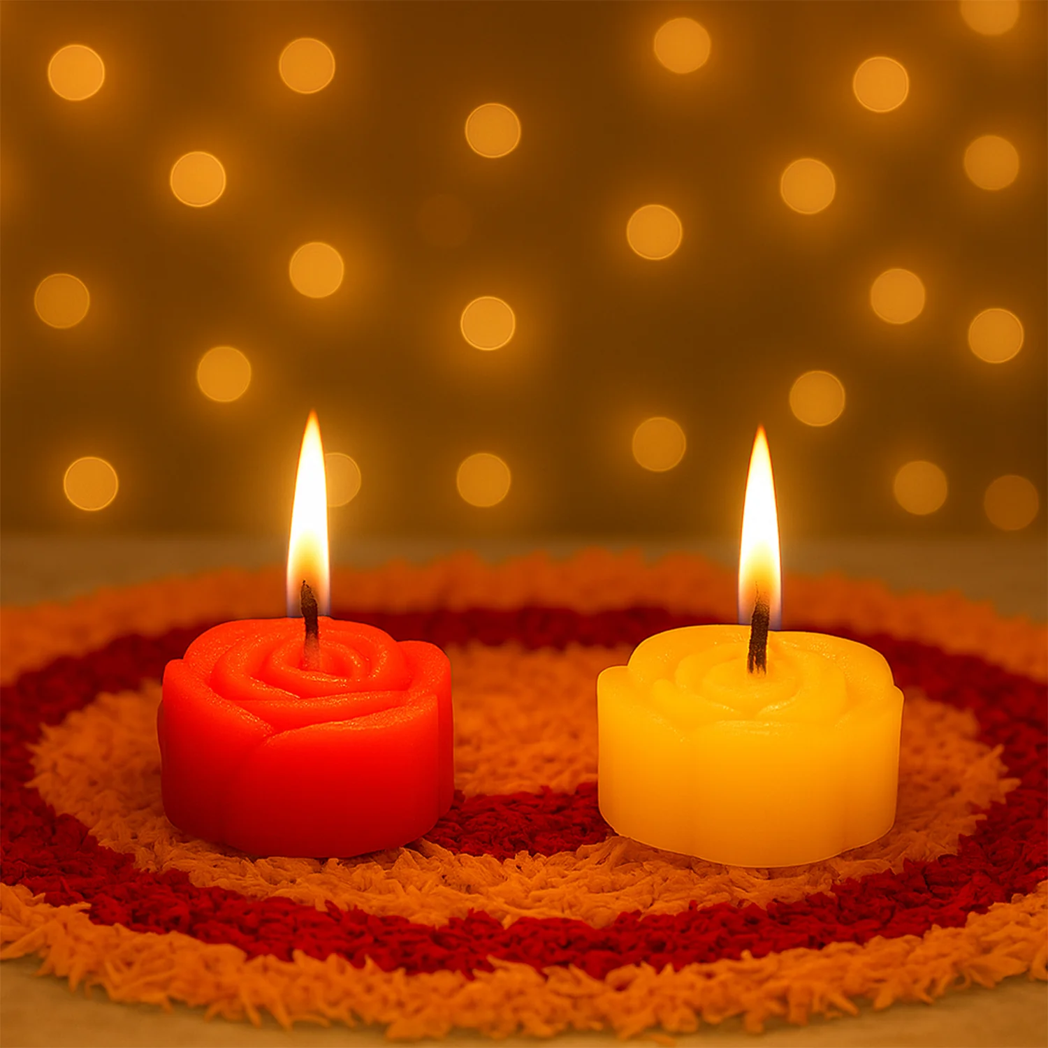 Rose Shaped Wax Candle Set (6 Pc) - Image 4