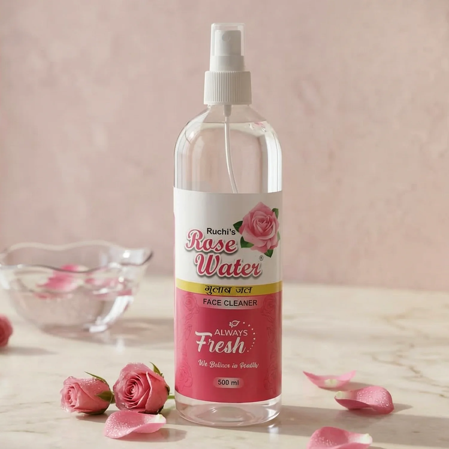 Rose Water Face Cleanser Spray Bottle (1 Pc, 500 ML) - Image 5