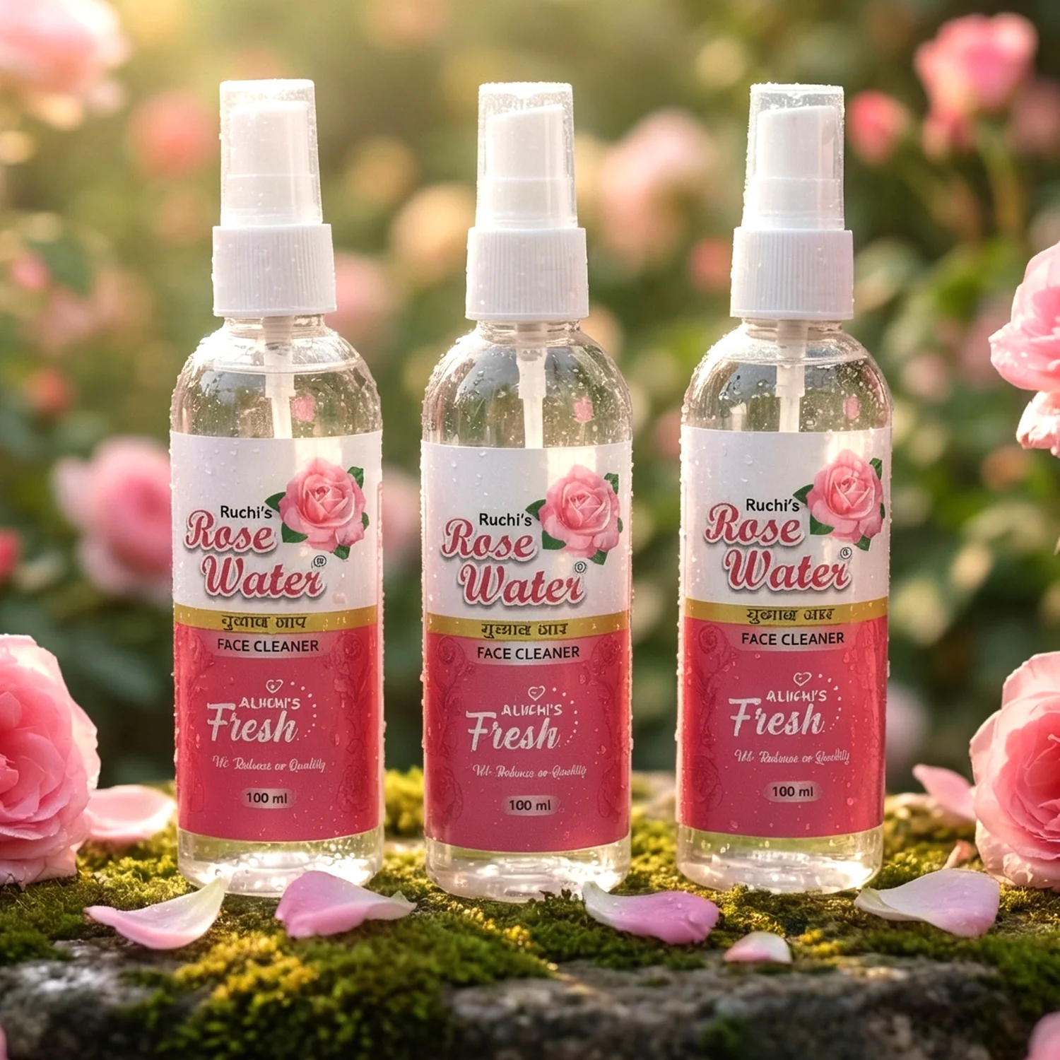 Rose Water Face Spray Set (3 Pc Set, 100 ML Each) - Image 4