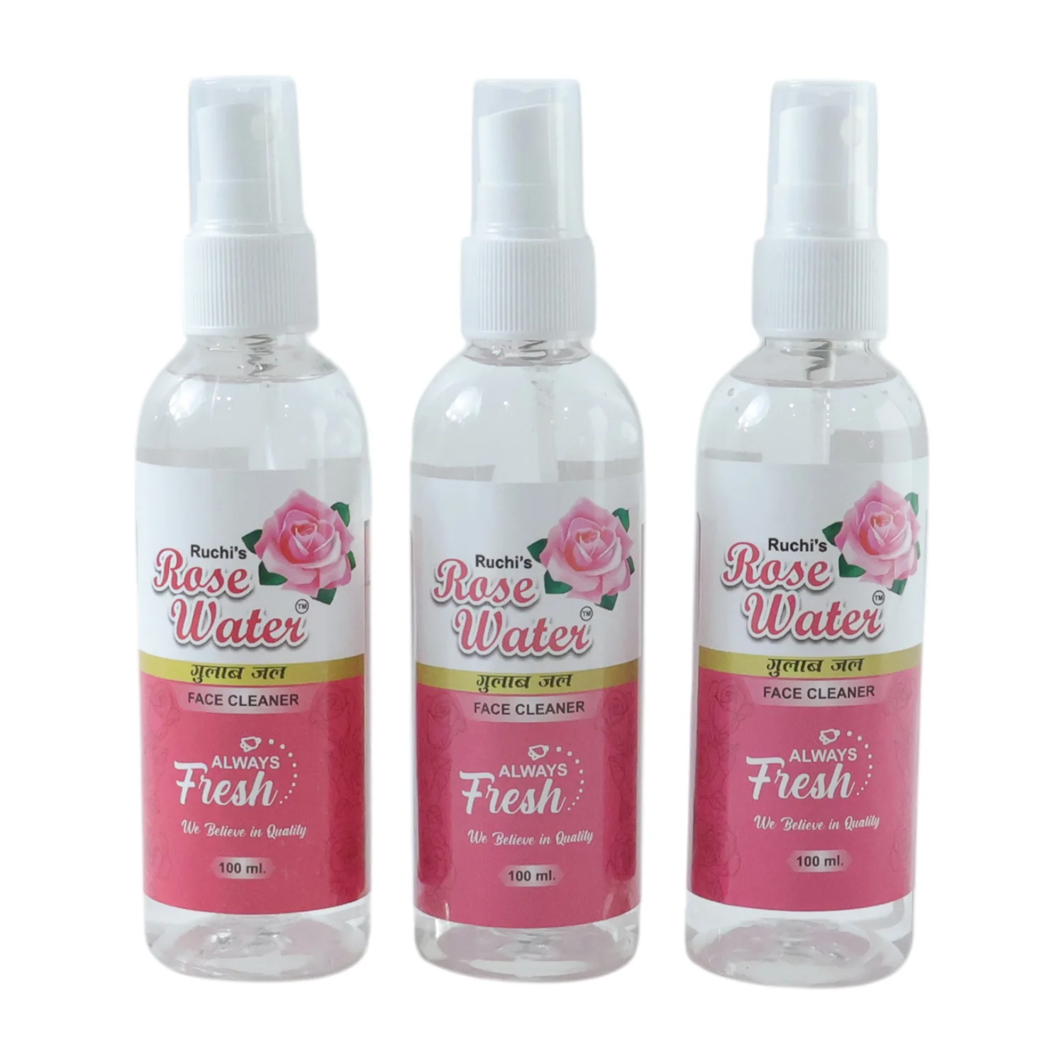 Rose Water Face Spray Set (3 Pc Set, 100 ML Each) - Image 5