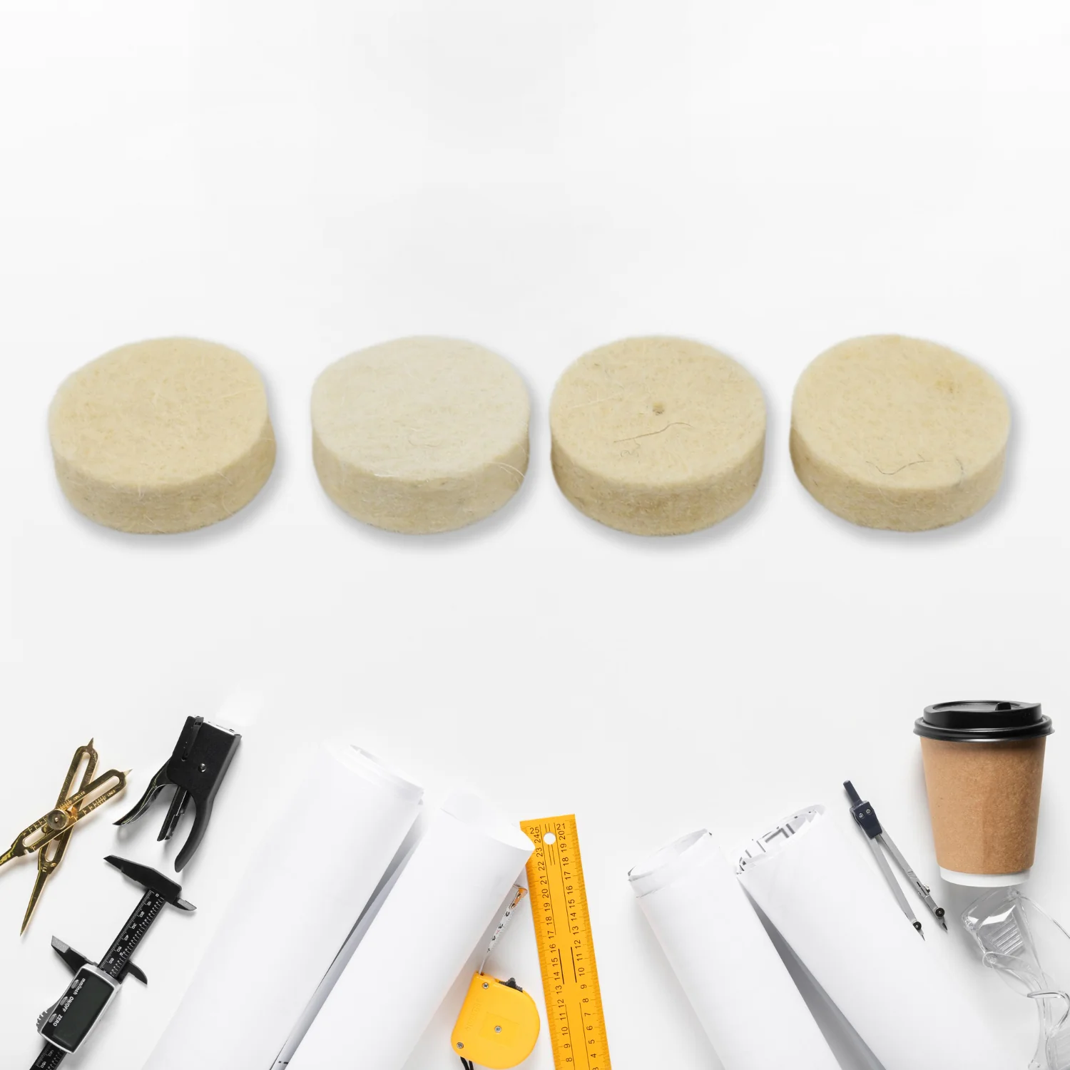 Rotary Tool Accessory Wool Felt Polishing Pad Felt (4 Pcs Set) - Image 3