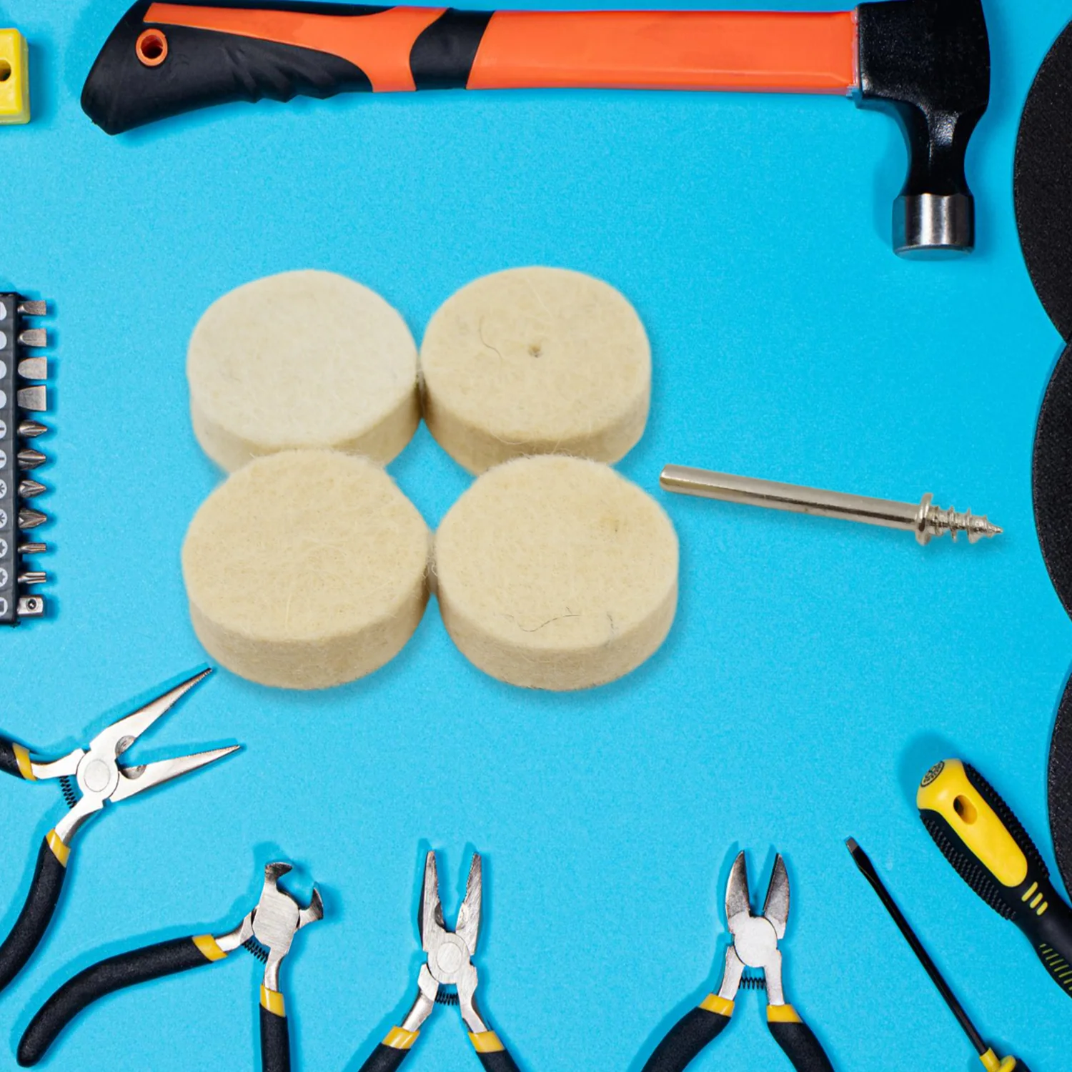 Rotary Tool Accessory Wool Felt Polishing Pad Felt (4 Pcs Set) - Image 6