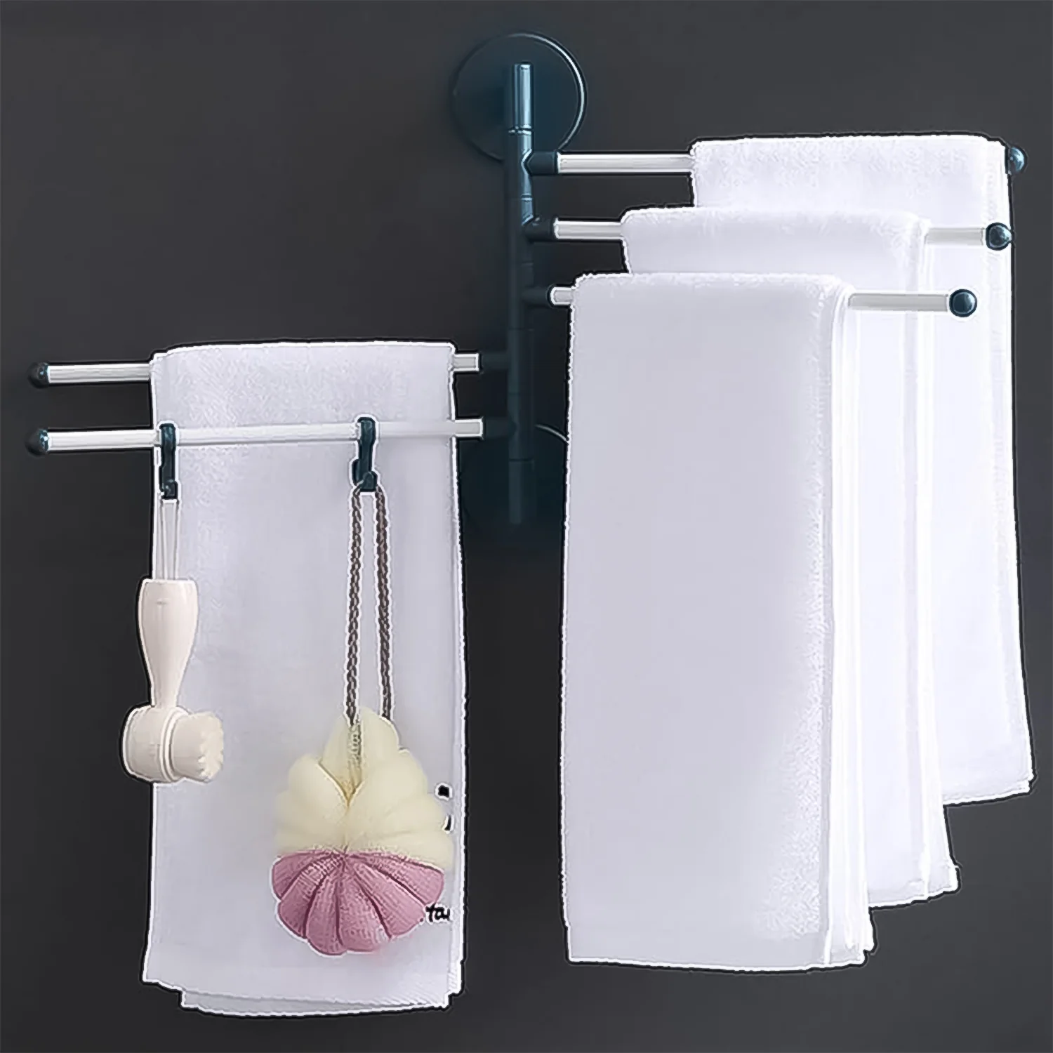 Rotating Bar Wall Mounted Swivel Towel Rack - Image 6