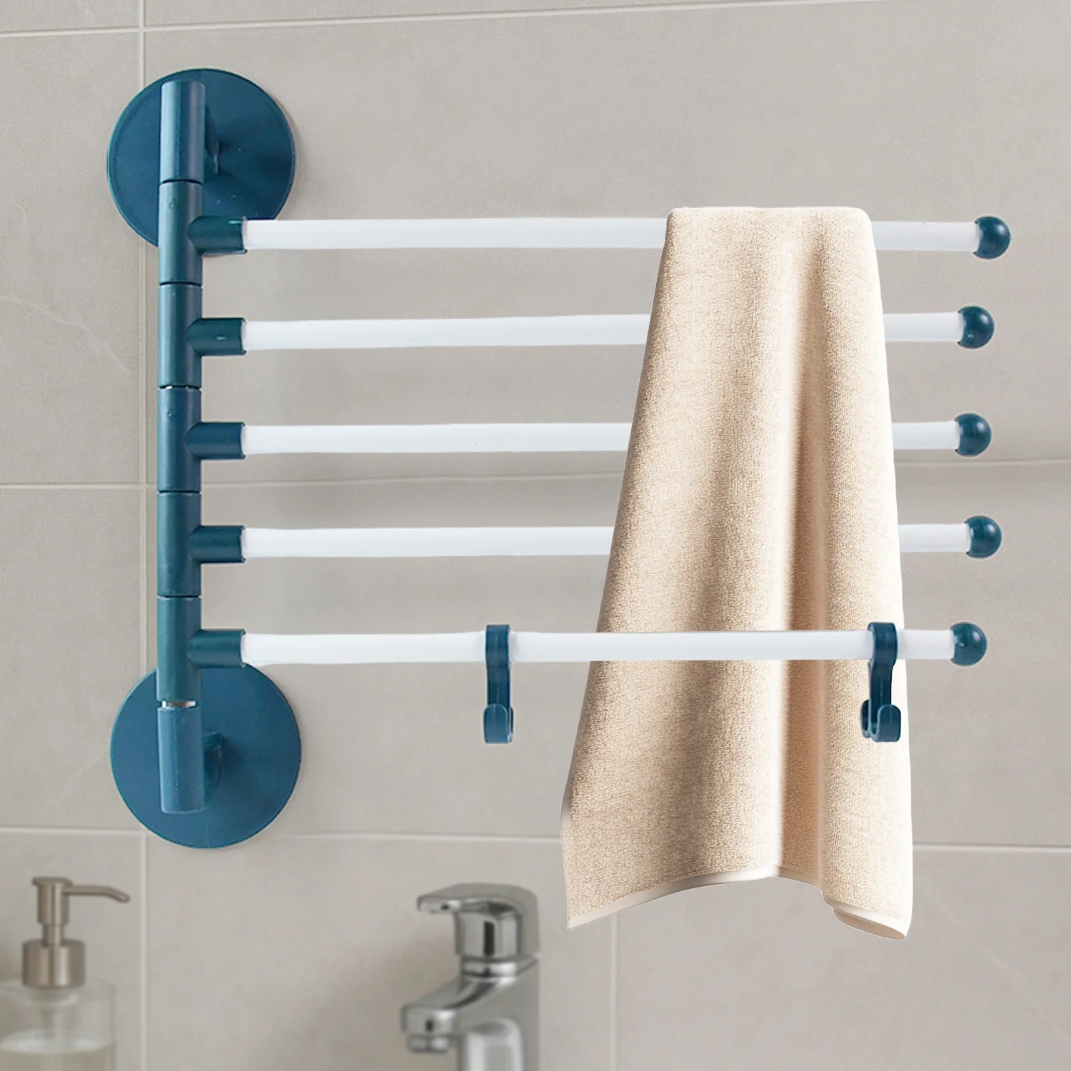 Rotating Bar Wall Mounted Swivel Towel Rack - Image 7