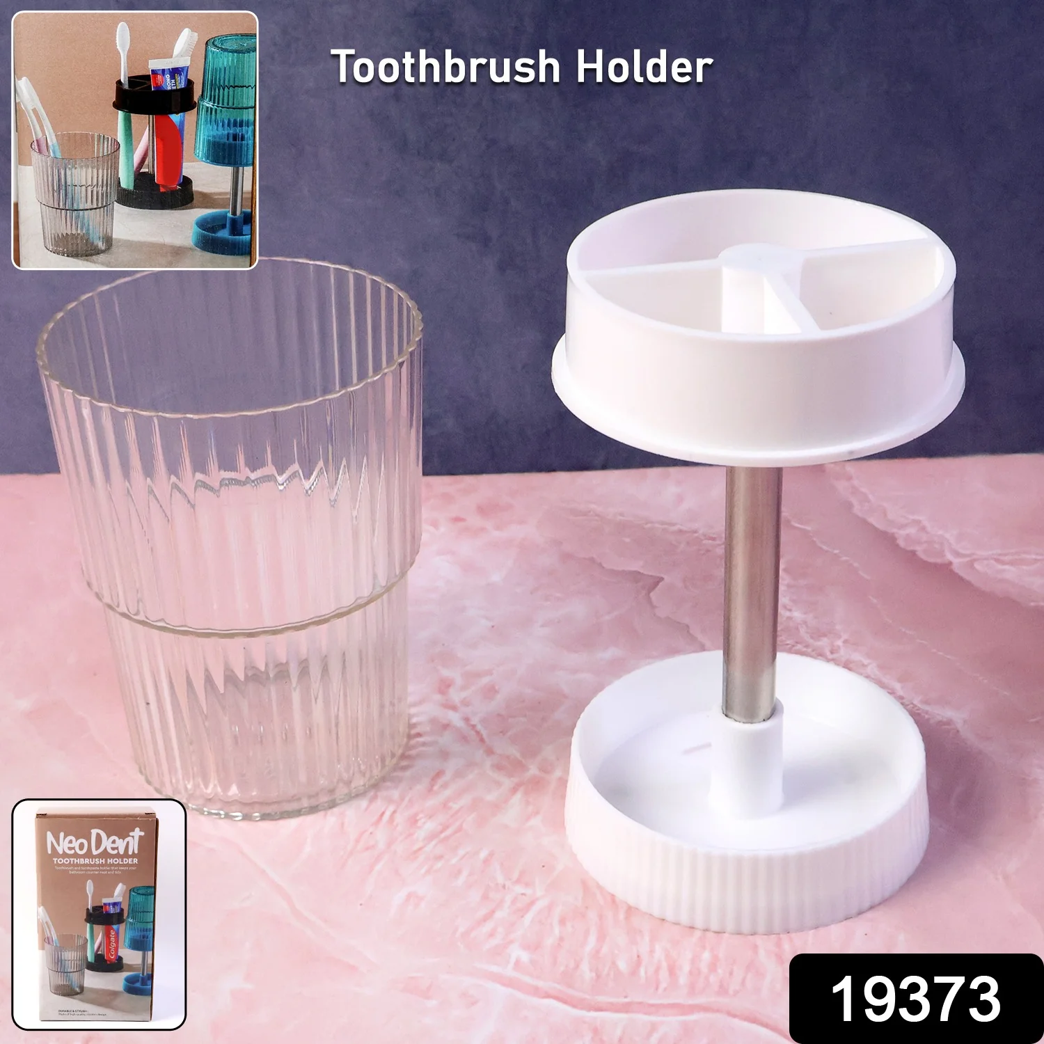 Rotating Bathroom Toothbrush Holder Stand (1 Pc) - Image 2