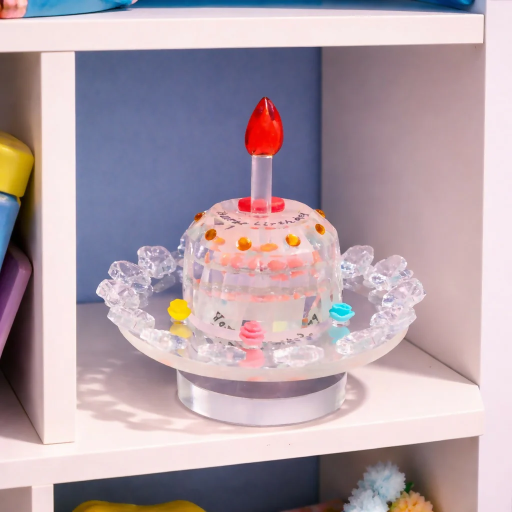 Rotating Crystal Cake Showpiece Decorative Table Centerpiece - Image 2