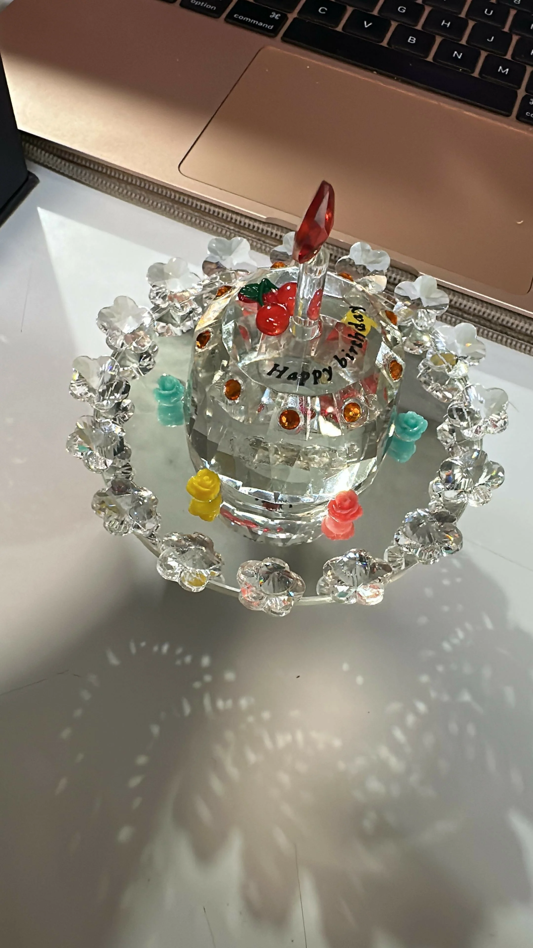 Rotating Crystal Cake Showpiece Decorative Table Centerpiece - Image 5