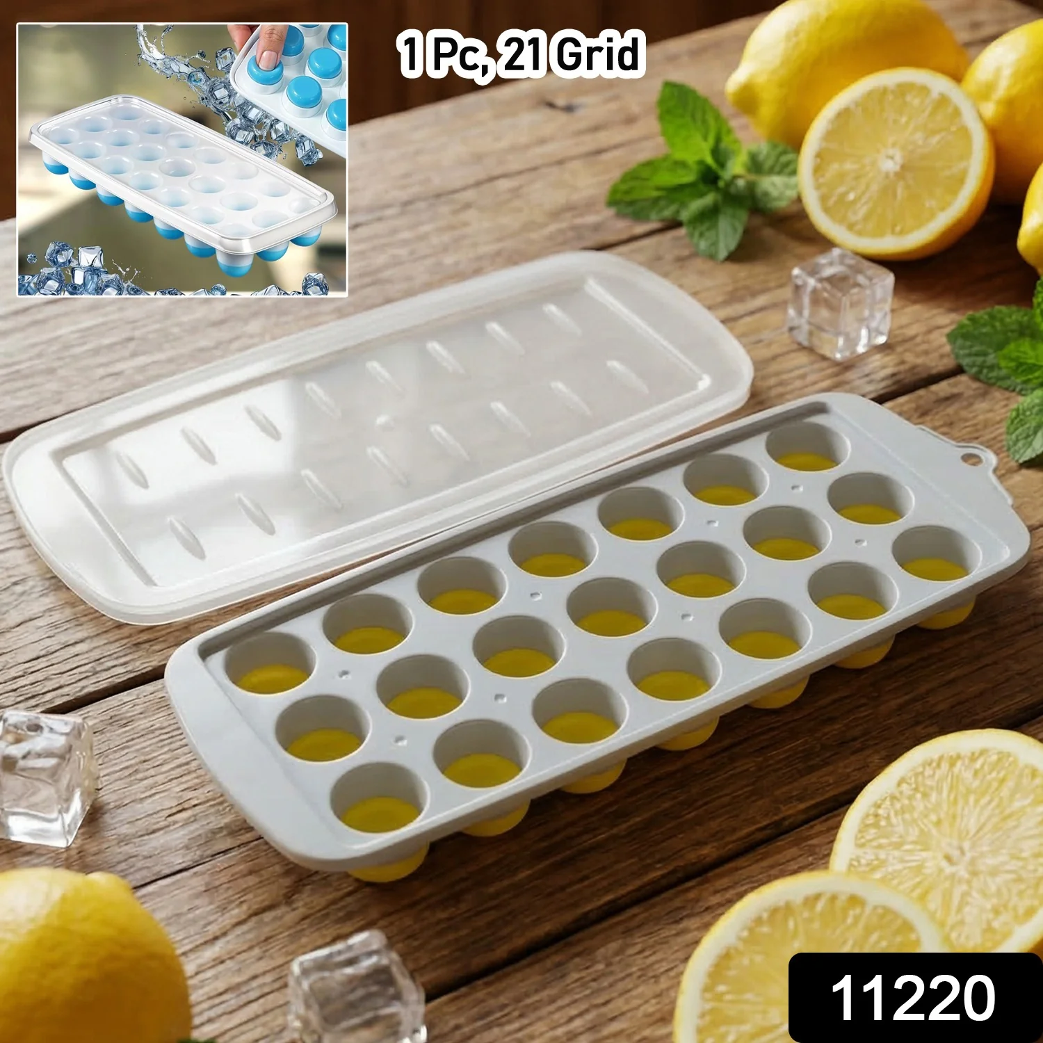 Round Ball Ice Cube Tray with Lid 21 Grid Ice Mold Tray (1 Pc) - Image 2