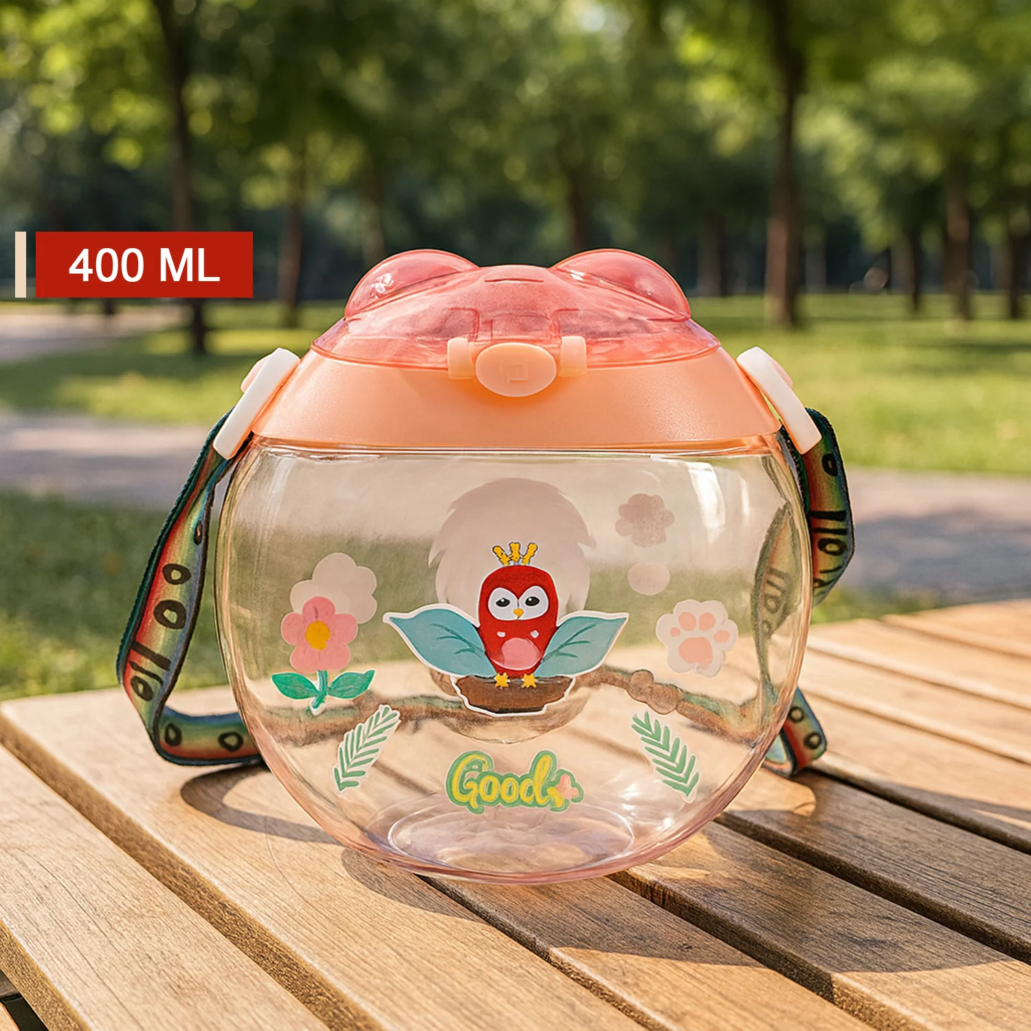 Round Belly Shape Kids Water Bottle (400Ml / 1 Set ) - Image 4