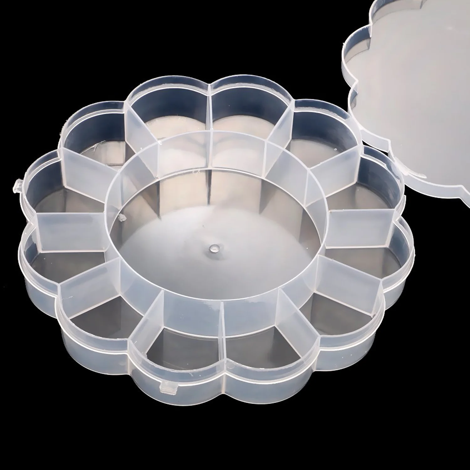 Round Compartment Plastic Storage Box (1 Pc) - Image 6