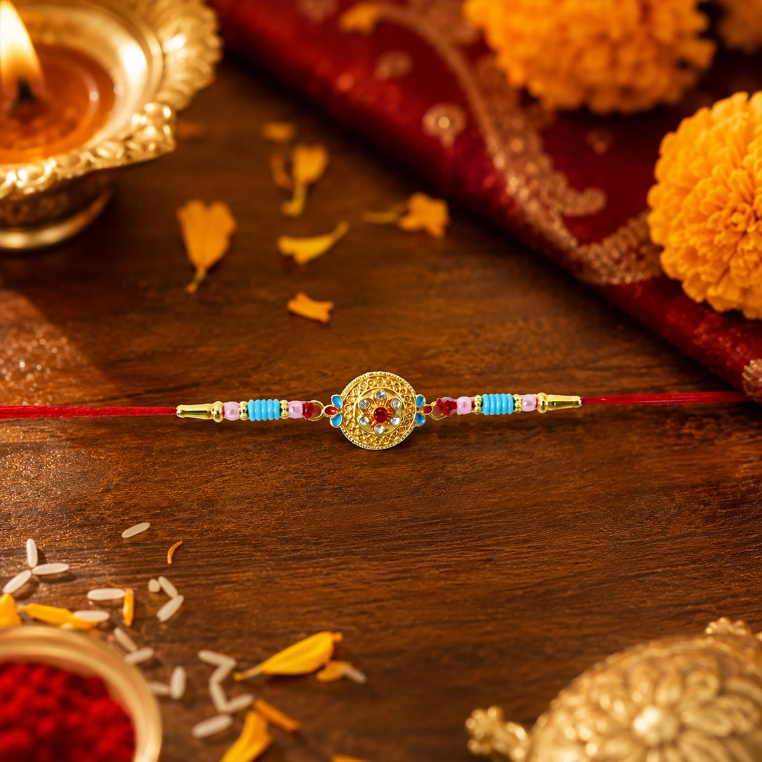 Round Diamond Designer Rakhi - Image 4