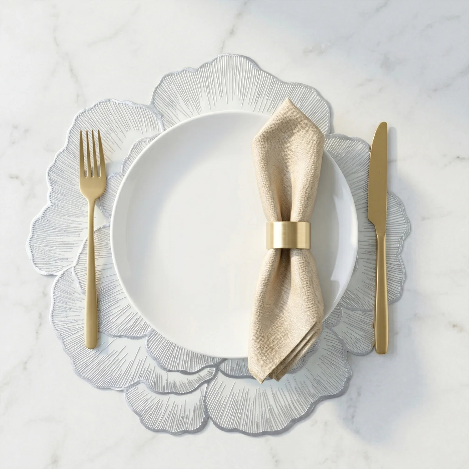 Round Floral Design PVC Table Mat 1 Pc 36x36 Cm - Image 7