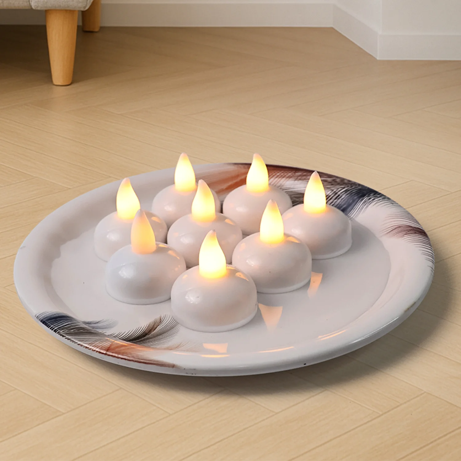 Round LED Flameless Tealight Candles - (8 Pc) - Image 3