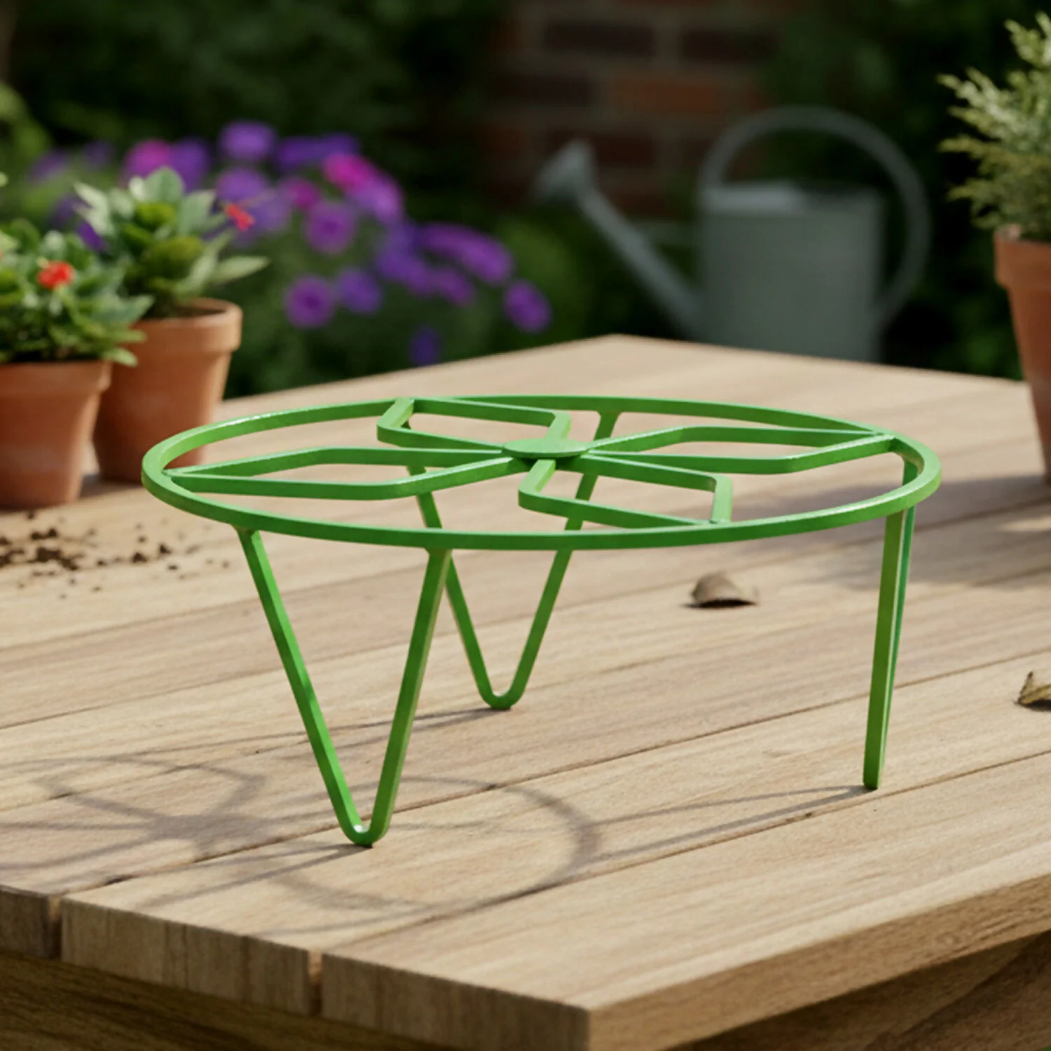 Round Strong Metal Plant Pot Stand for Indoor & Outdoor Garden Use - Image 3