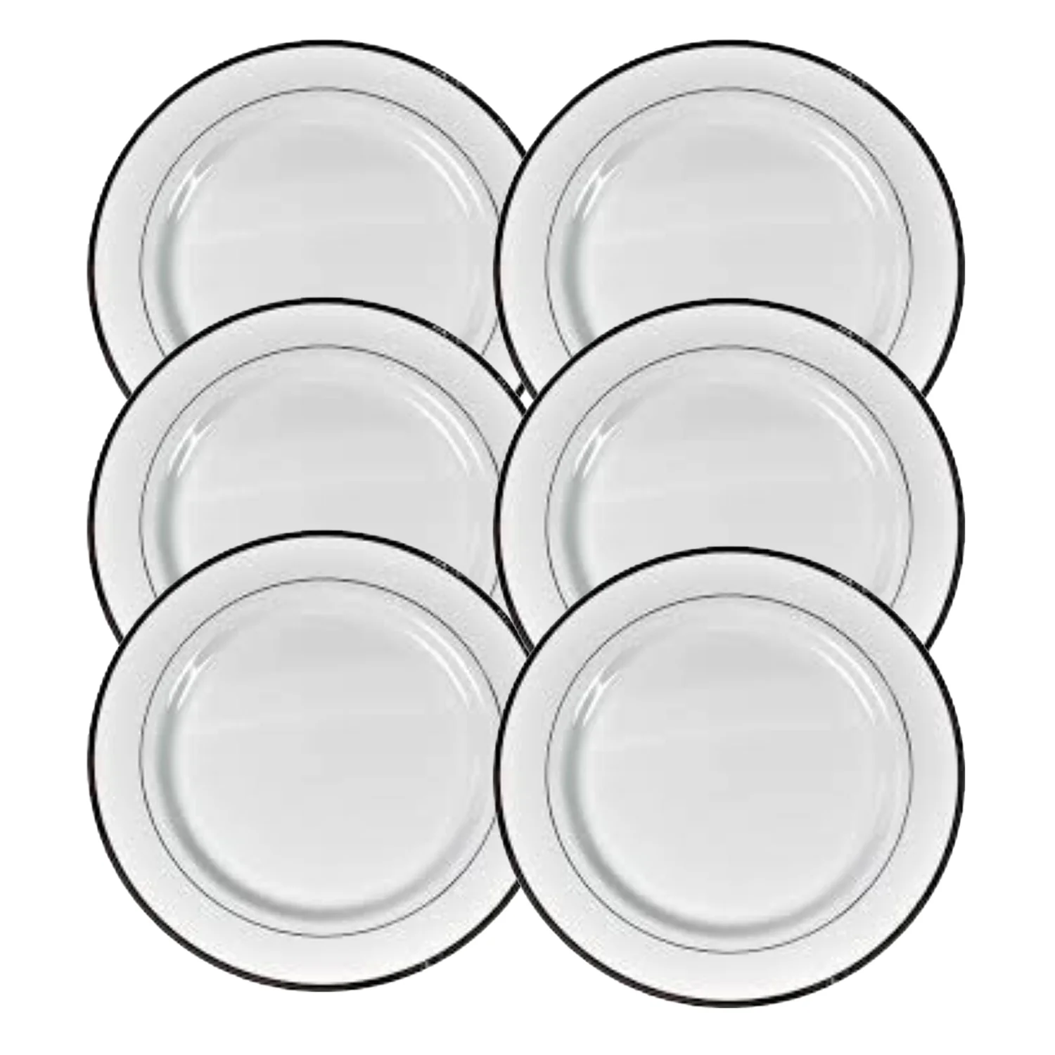 Round Plastic Dinner Plates Wedding Birthday Party Tableware Supplies (6 Pcs Set) - Image 7