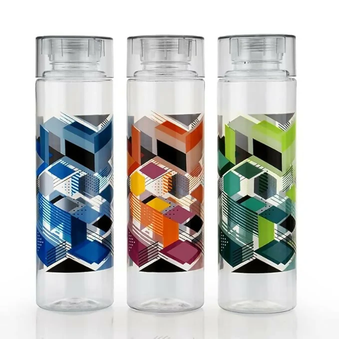 round plastic water bottles 1000ml 3pc - Image 2