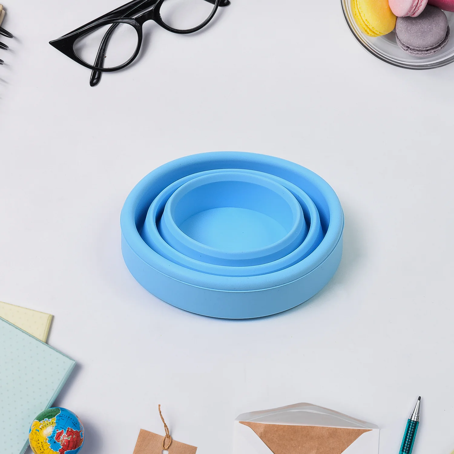 Round Silicone Foldable Glass, Foldable Travel Mug Without Lid (1 Pc) - Image 6
