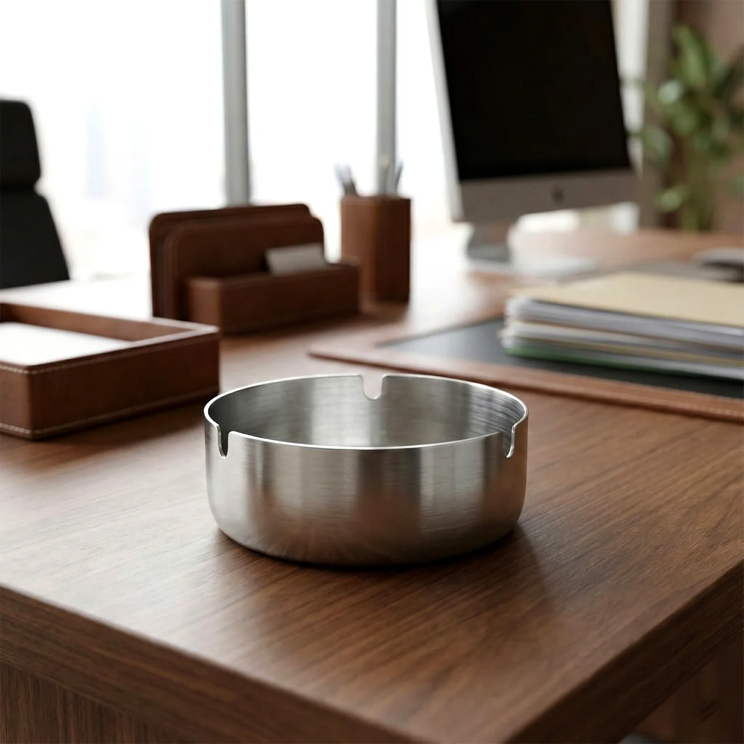 Round Tabletop Cigarette Ashtray with Multiple Rest Slots (1 Pc) - Image 4