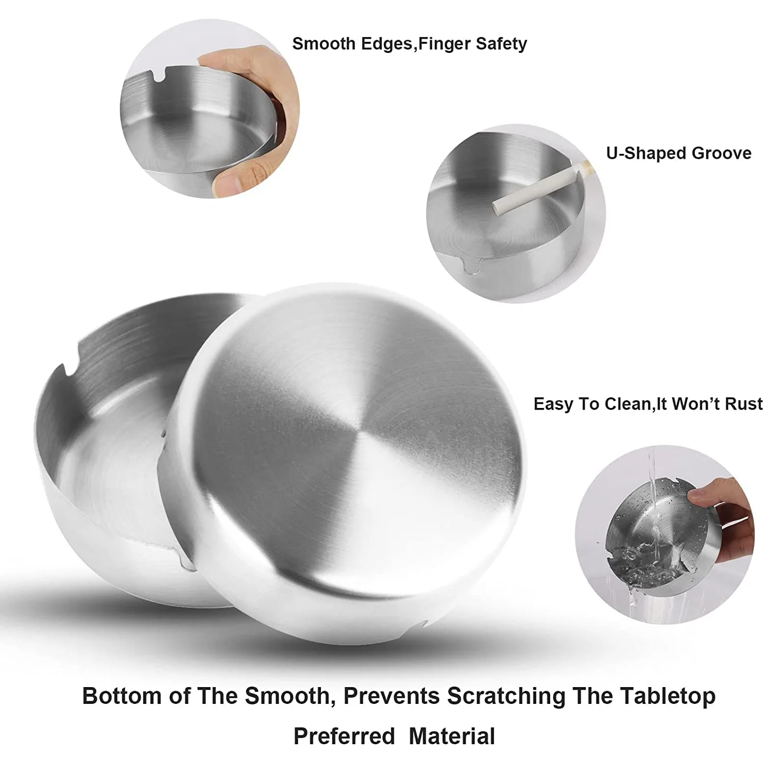 Round Tabletop Cigarette Ashtray with Multiple Rest Slots (1 Pc) - Image 7