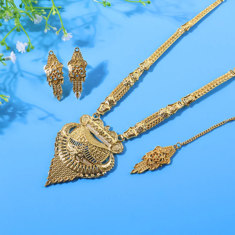 Royal Antique Heritage Necklace Set Temple-Inspired Pendant for Festive & Wedding Looks - Image 3