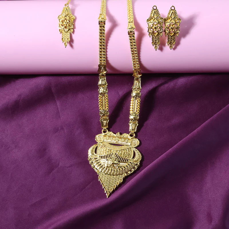 Royal Antique Heritage Necklace Set Temple-Inspired Pendant for Festive & Wedding Looks - Image 4