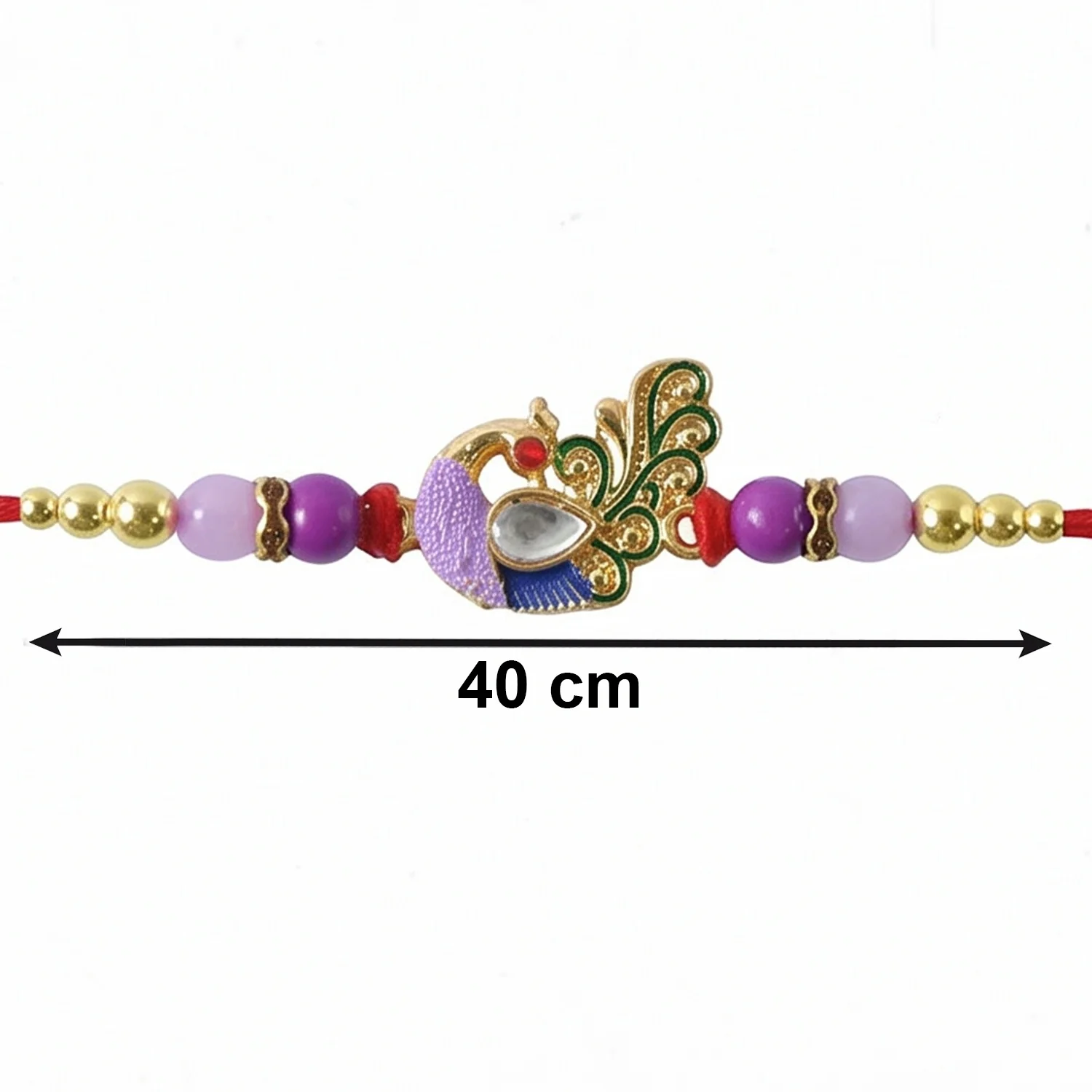 Royal Antique Peacock Kundan Designer Rakhi - Image 5