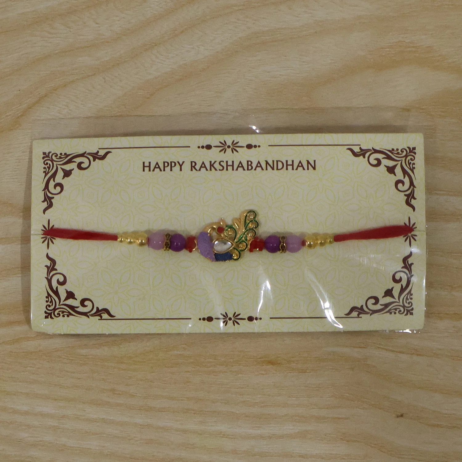 Royal Antique Peacock Kundan Designer Rakhi - Image 7