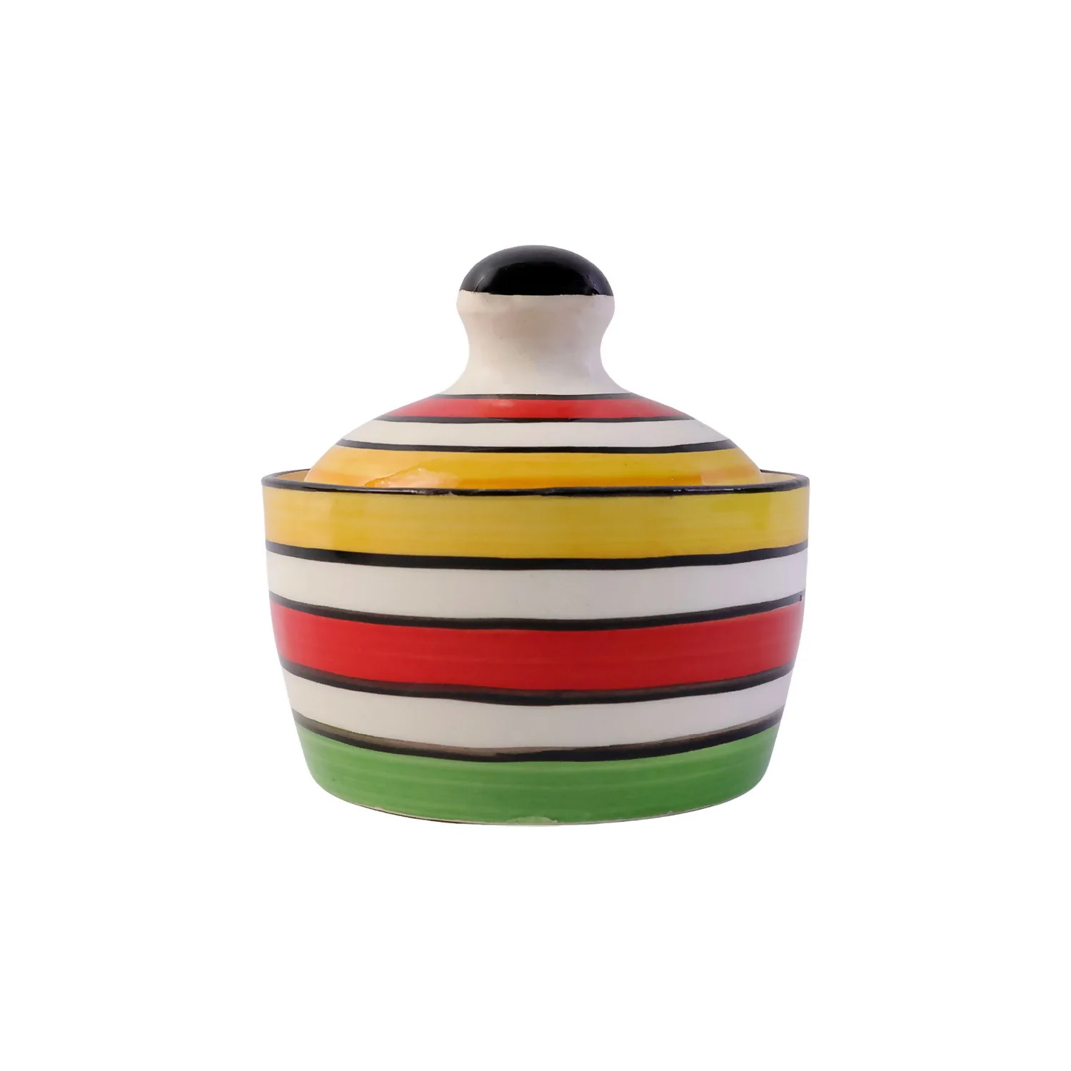 Royal Ceramic Butter Pot with Lid Hand Painted Design Butter Dish for Kitchen Dining - Image 5