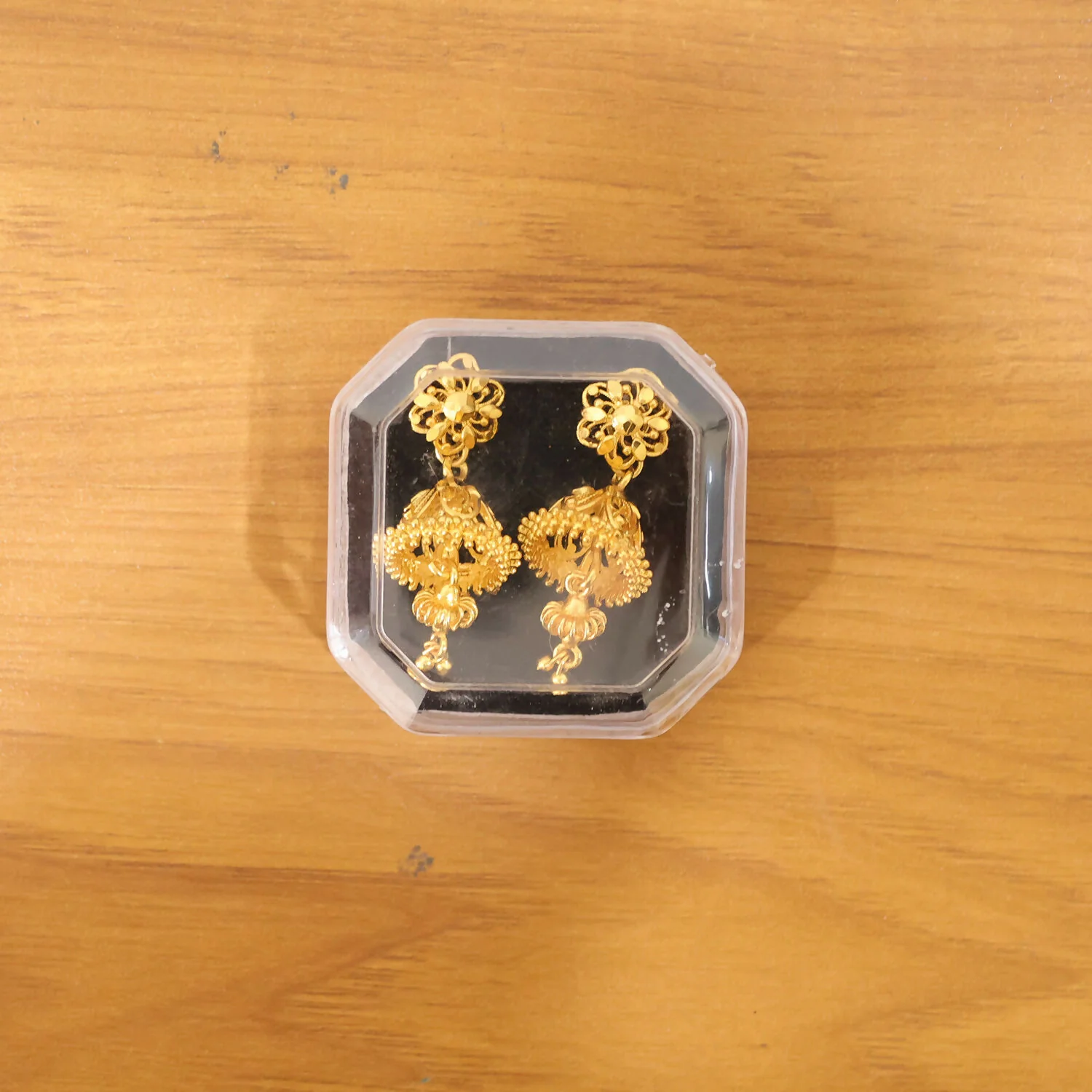 Royal Ethnic Gold Jhumka Earrings with Intricate Detailing - Image 6