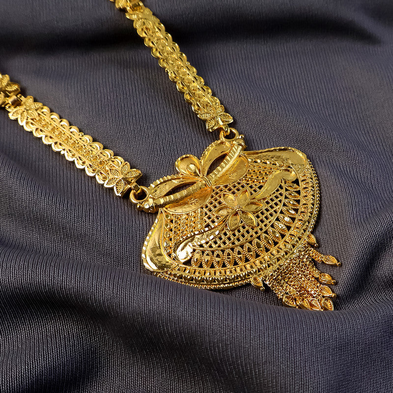 Royal Heritage Gold-Plated Bridal Necklace Set for Weddings - Image 4
