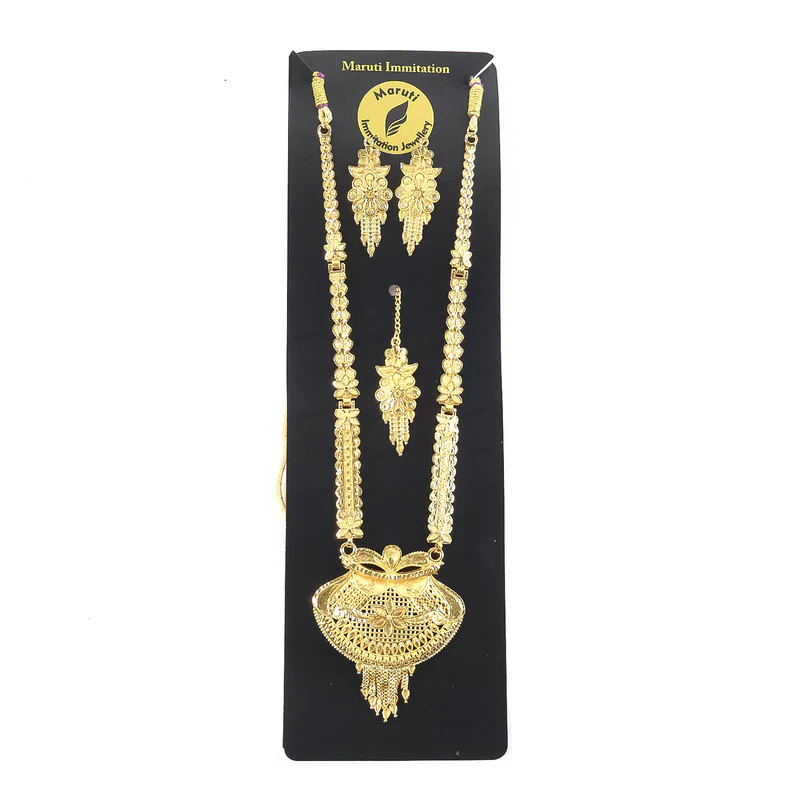 Royal Heritage Gold-Plated Bridal Necklace Set for Weddings - Image 5