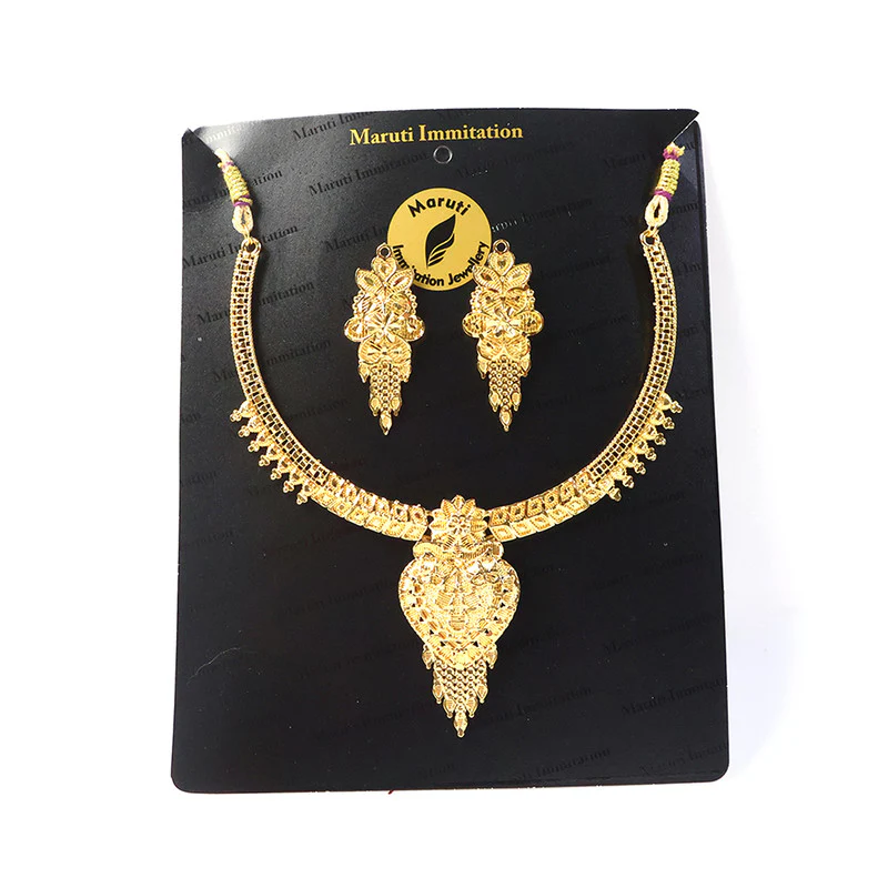 Royal Heritage Leaf Choker Necklace Set – Traditional Design for Festive & Wedding Wear - Image 5