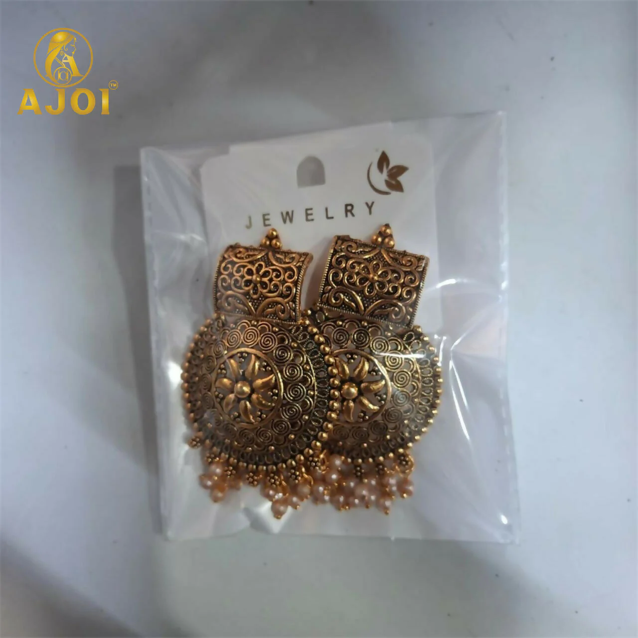 Royal Marwadi Traditional Sun-Motif Earrings with Pearl Jhalar. - Image 4