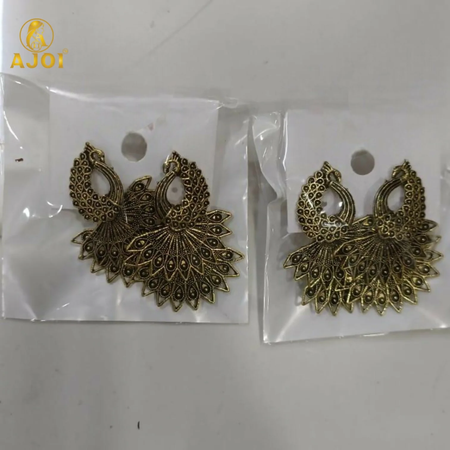 Royal Peacock Antique Gold Earrings Combo – 2 Pairs - Image 6