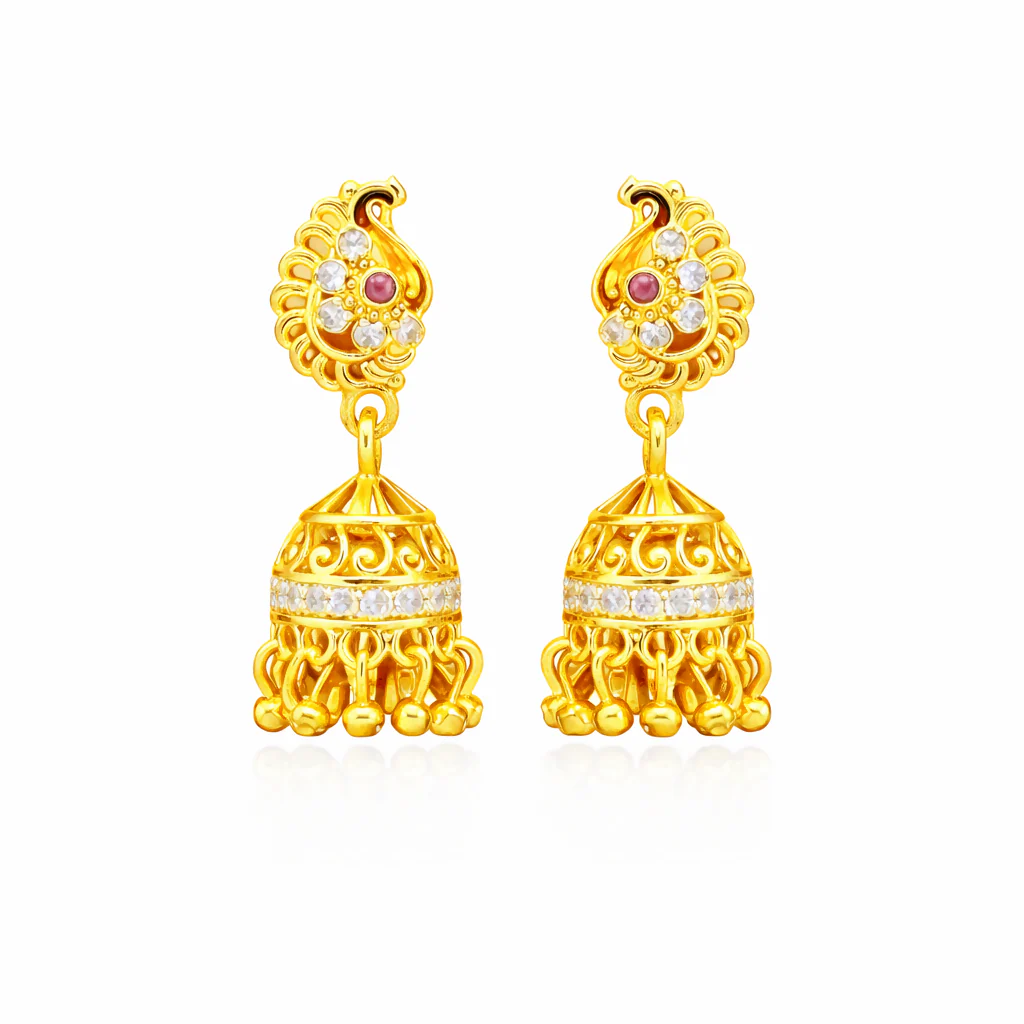 Royal Peacock Inspired Designer Earrings - Image 3