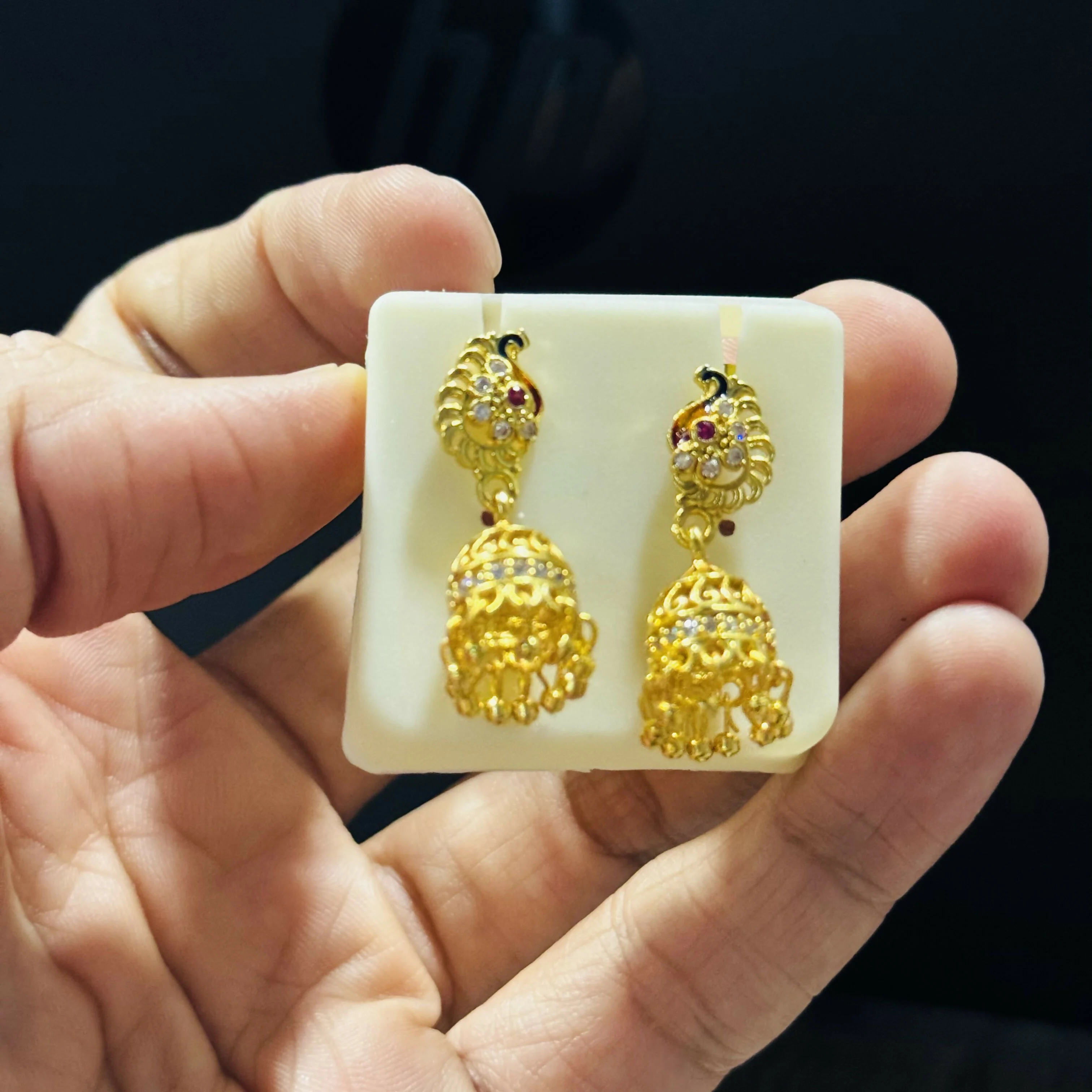 Royal Peacock Inspired Designer Earrings - Image 5
