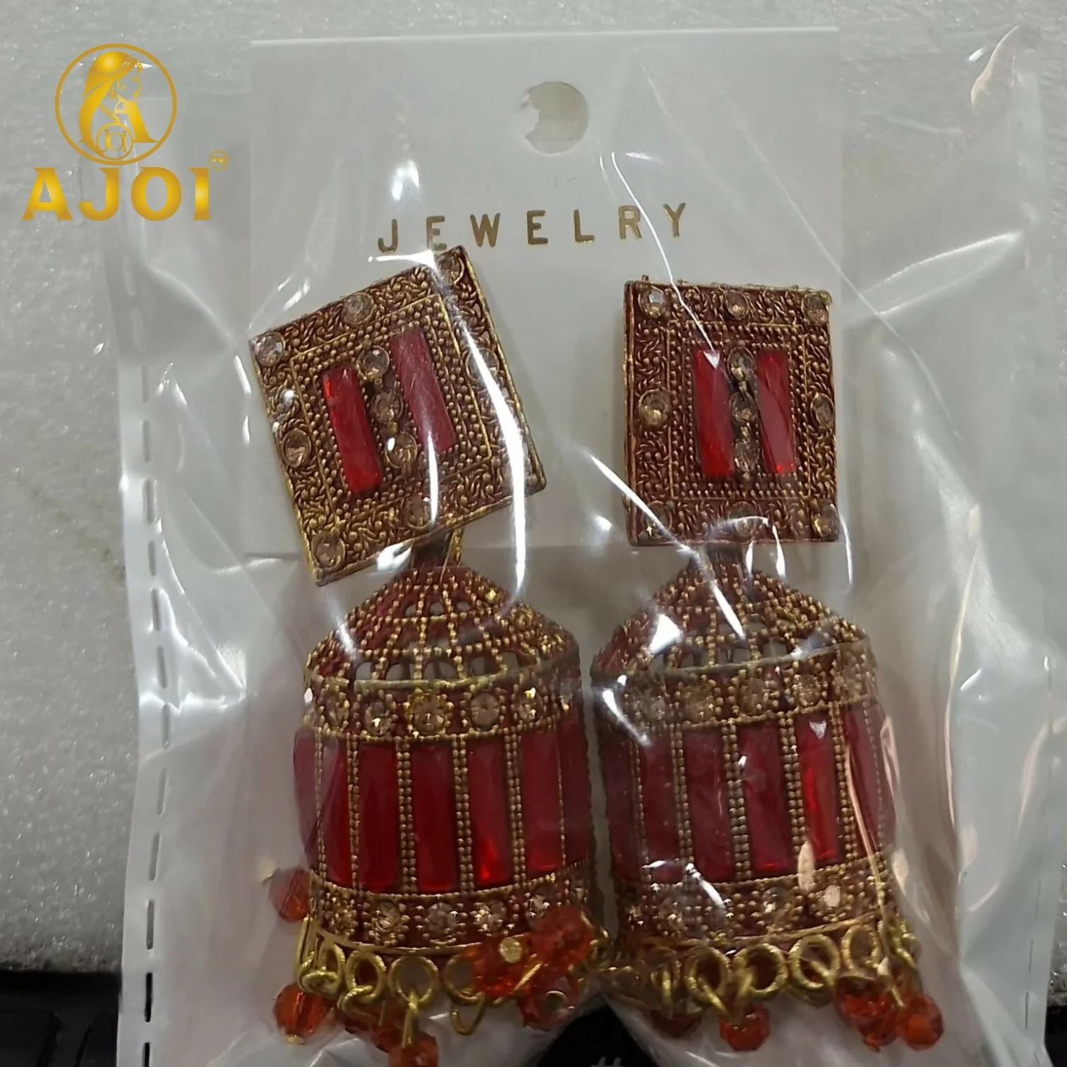 Royal Red Temple Earrings - Image 5