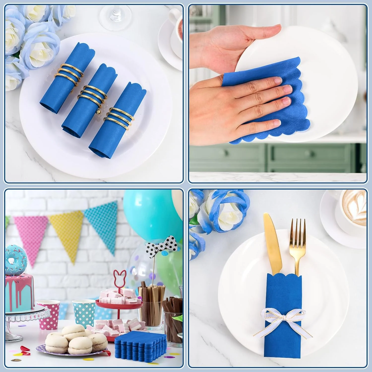 Royal Scalloped Disposable Paper Napkins (23 x 23 Cm / Approx 120 Pc) - Image 3