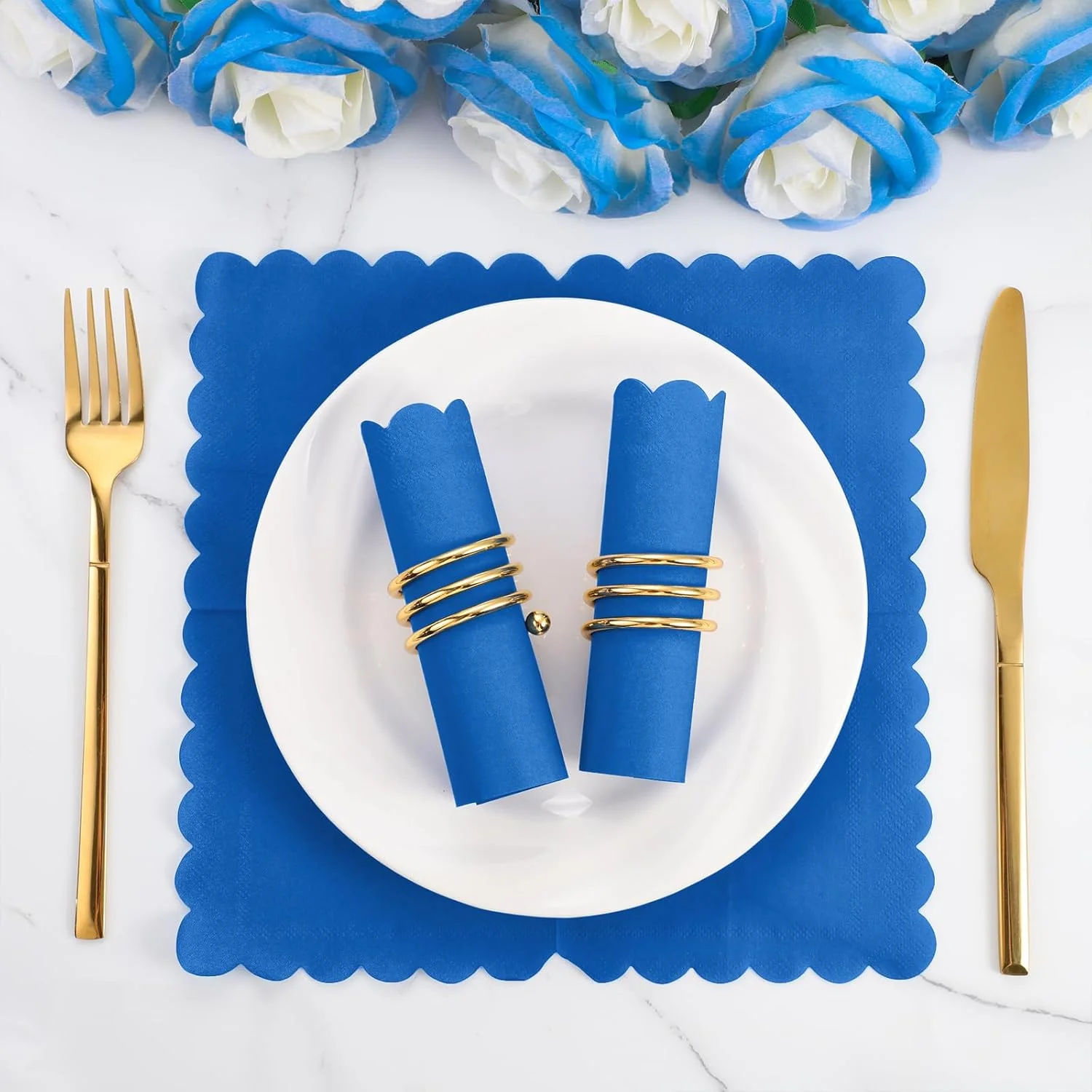 Royal Scalloped Disposable Paper Napkins (23 x 23 Cm / Approx 120 Pc) - Image 7