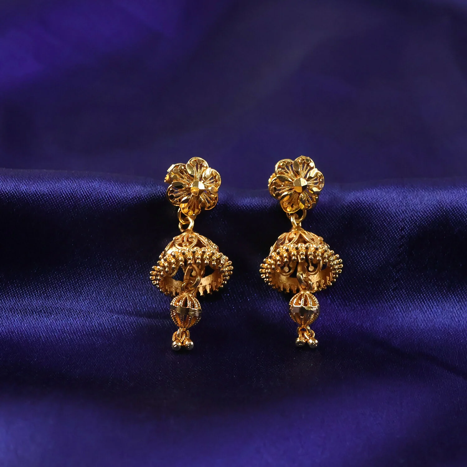 Royal Traditional Gold Jhumka Earrings for Wedding & Party Wear - Image 4