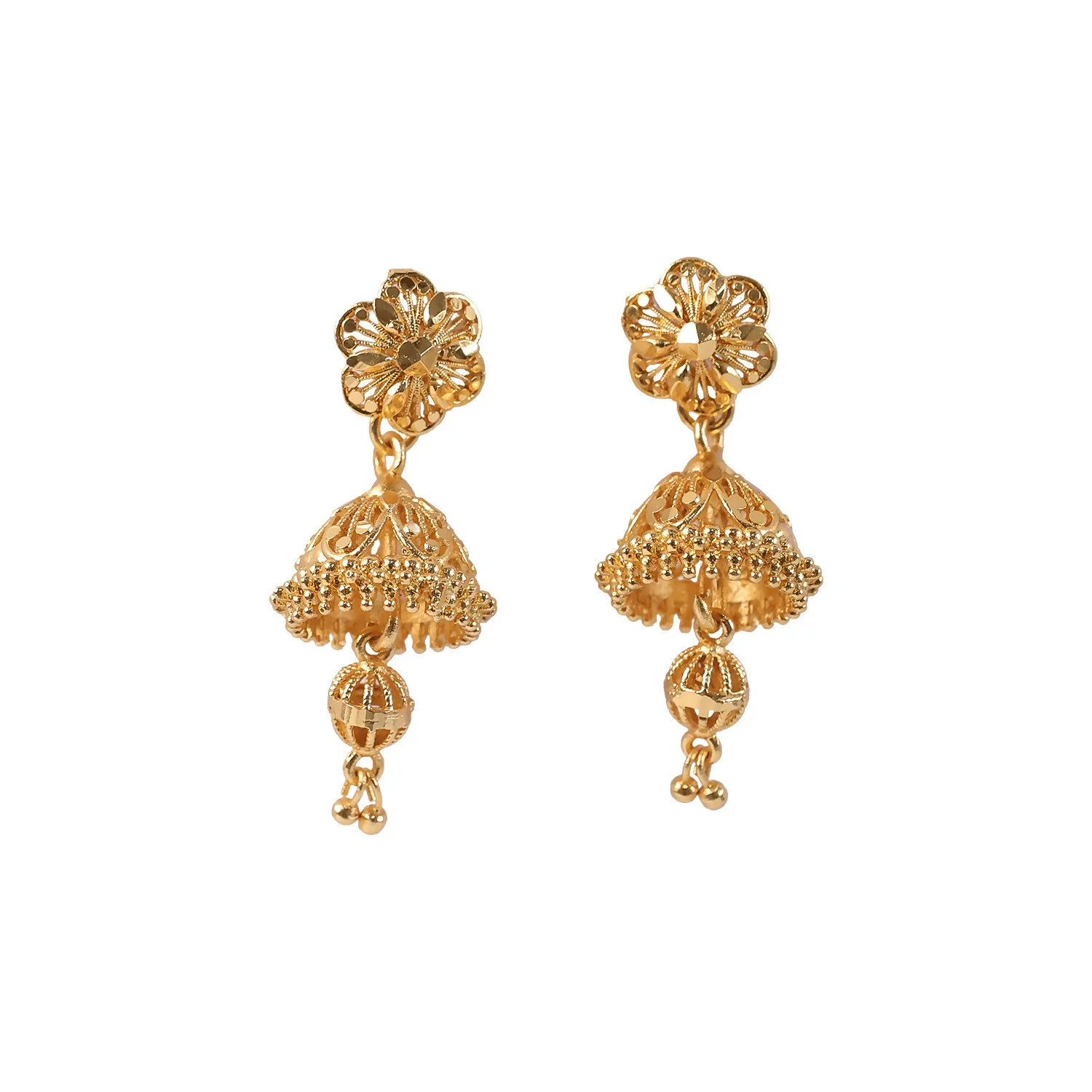 Royal Traditional Gold Jhumka Earrings for Wedding & Party Wear - Image 5