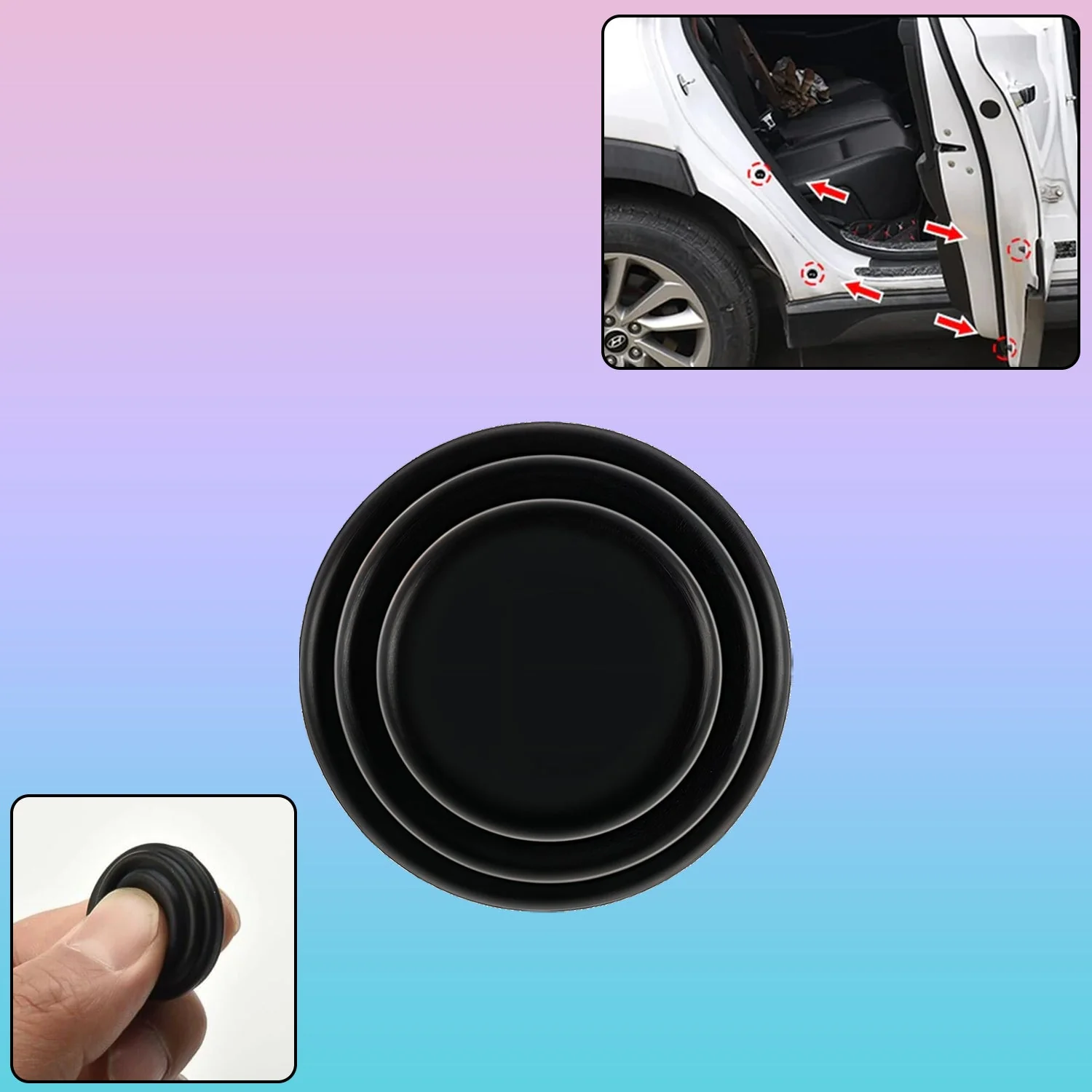 Rubber Car Door Shock Absorber Car Door Protection Sticker (1 Pc) - Image 3