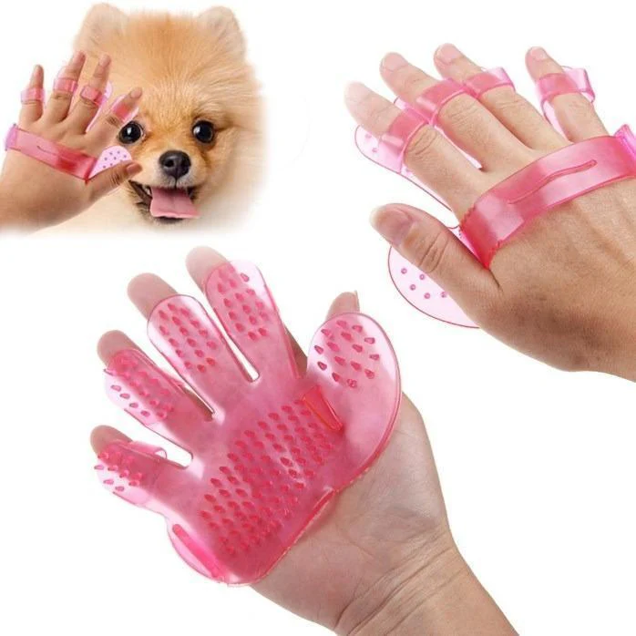 Rubber Pet Cleaning Massaging Grooming Glove Brush - Image 4