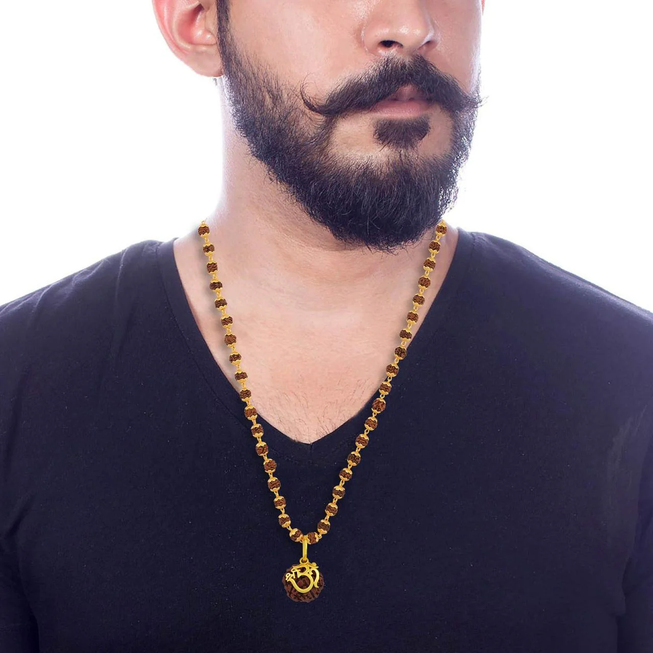 Rudraksh Mala with 5 Mukhi Rudraksh Pendant For Men and Boys - Image 3