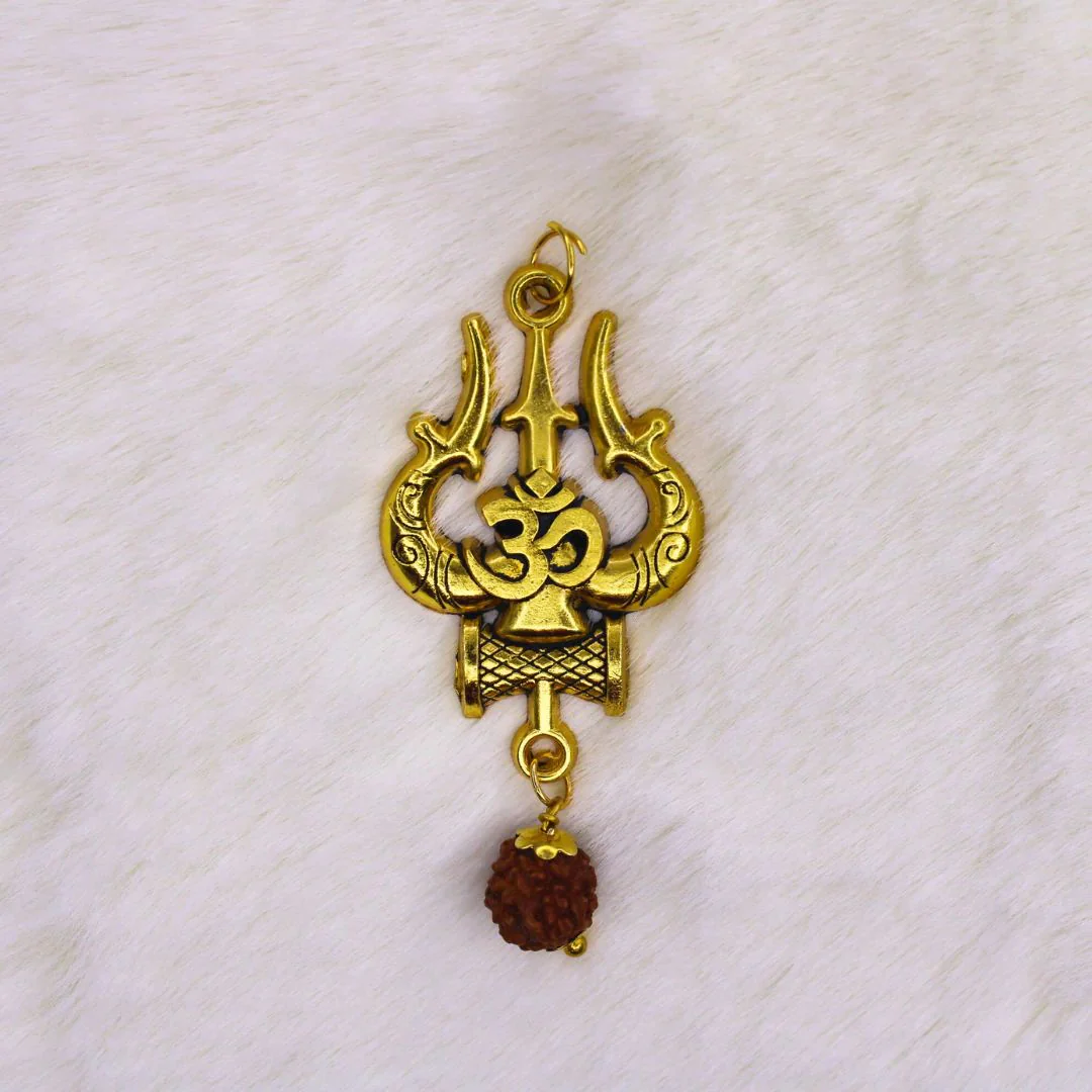 OM Shiva Trishool Rudraksha Necklace 54 Beads - Image 6