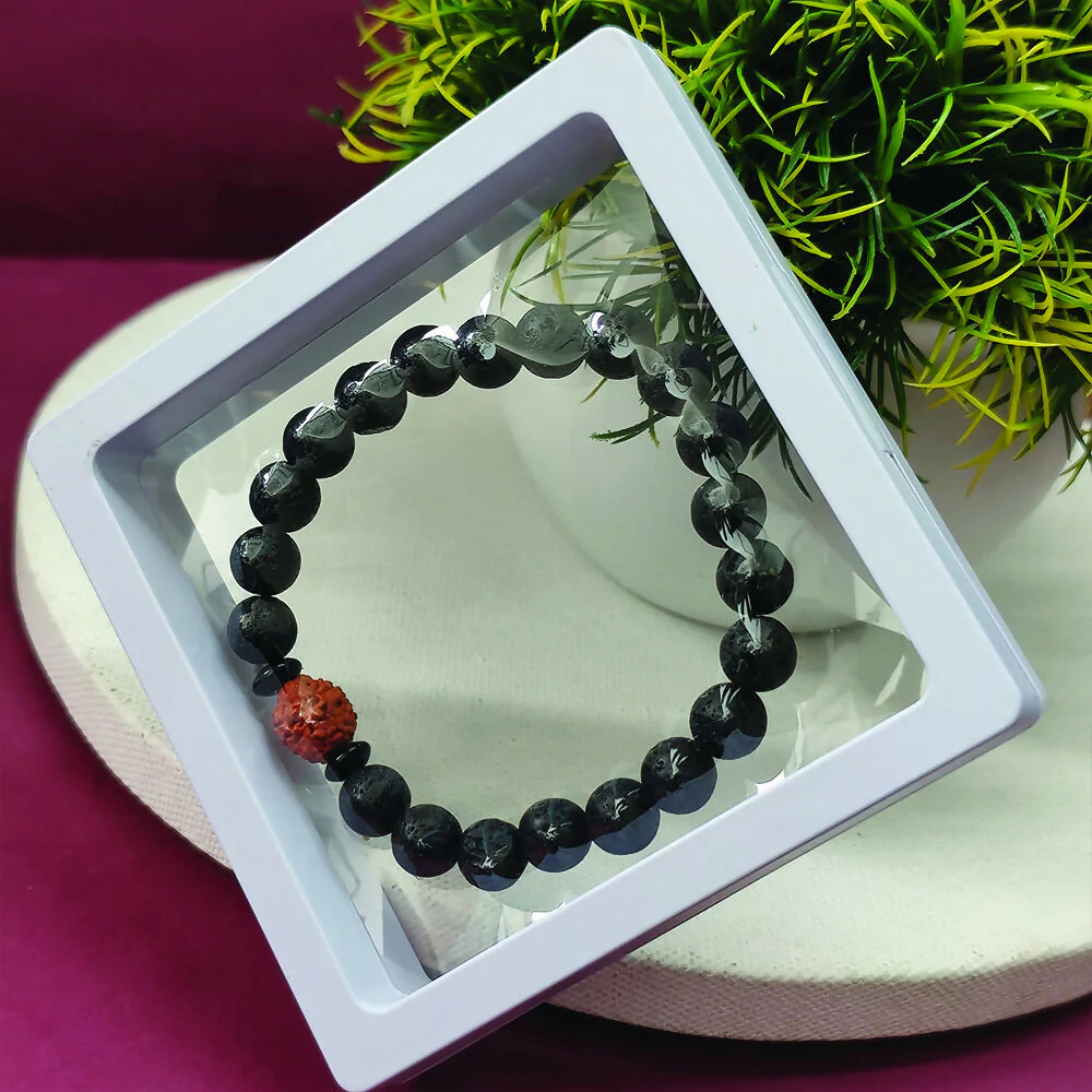 Rudraksha and Lava Bracelet for Men and Women - Image 3