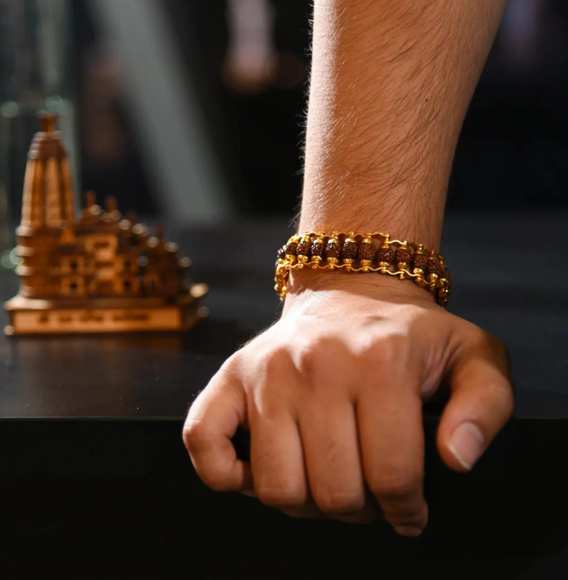Rudraksha Bangle Bracelet Unisex - Image 3
