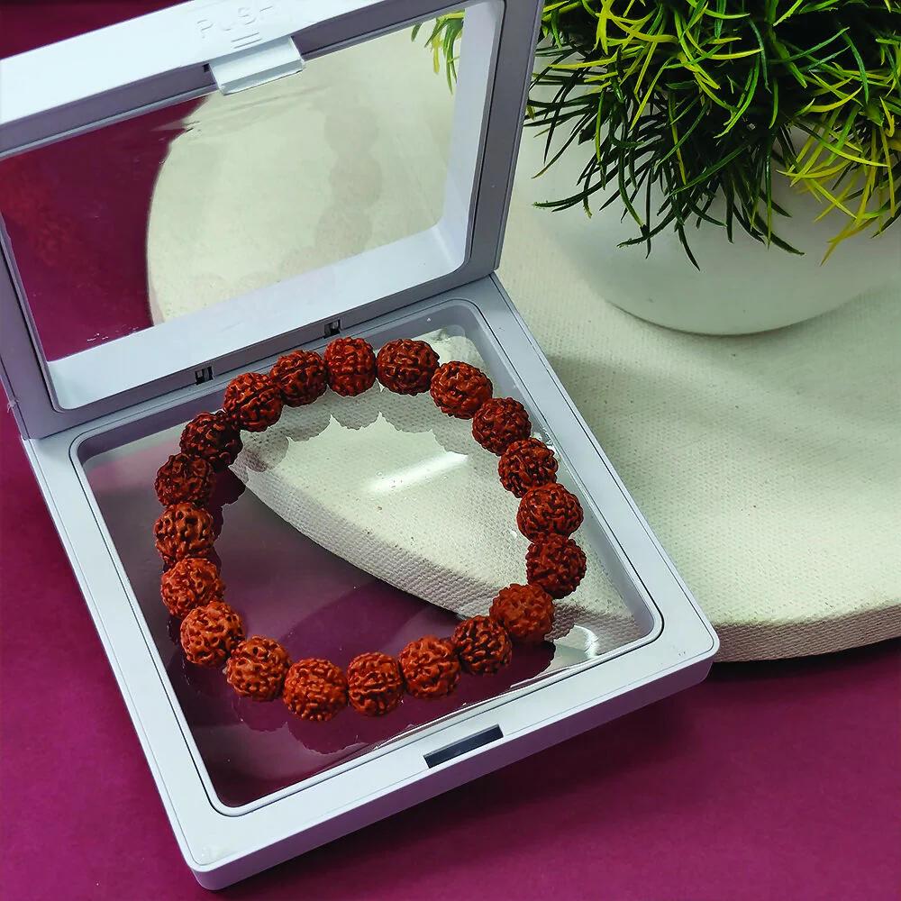 Rudraksha Bracelet Beads Elastic For Men & Women - Image 3