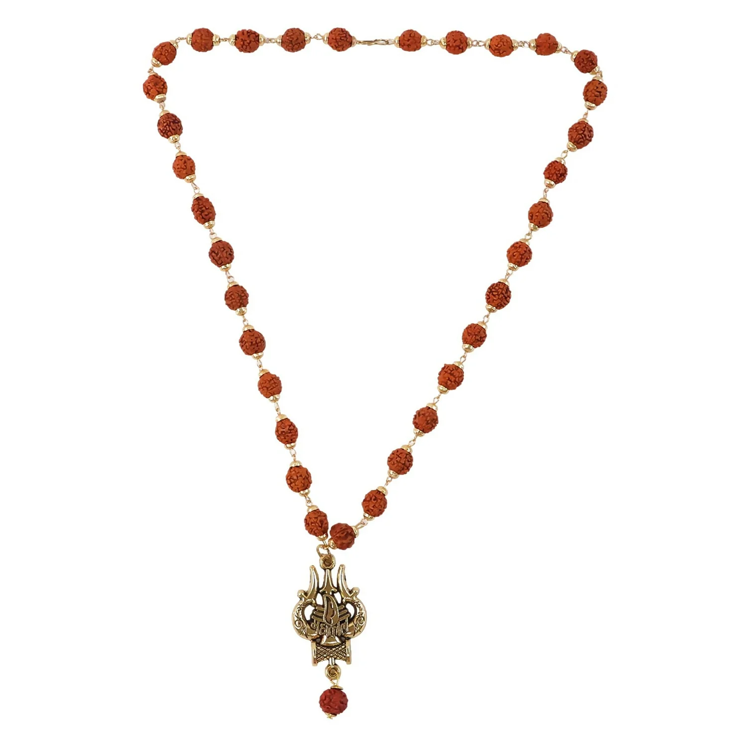 Rudraksha Mala with Mahakal Trishul Pendant Spiritual Necklace - Image 5